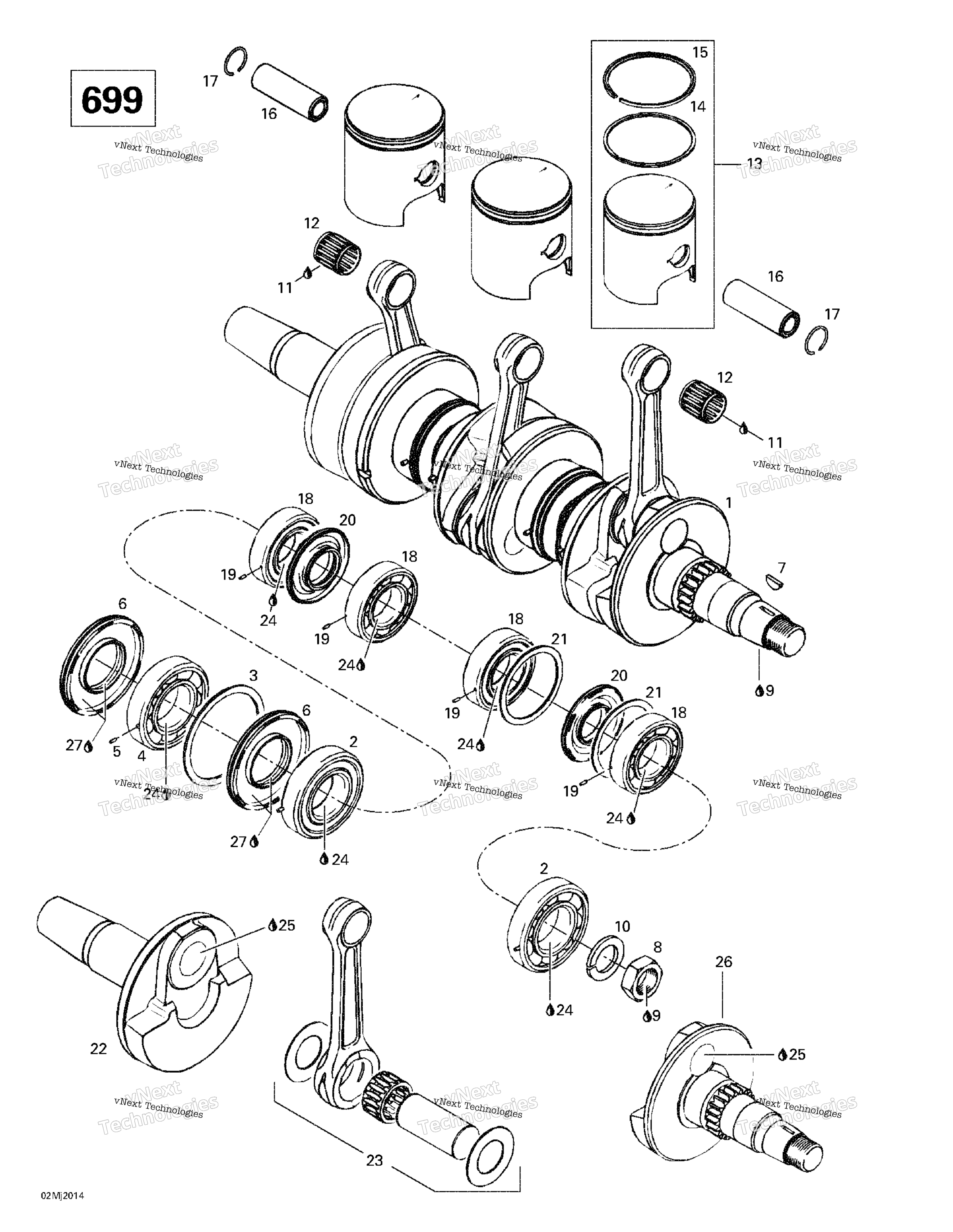 Коленчатый вал And Pistons (699)