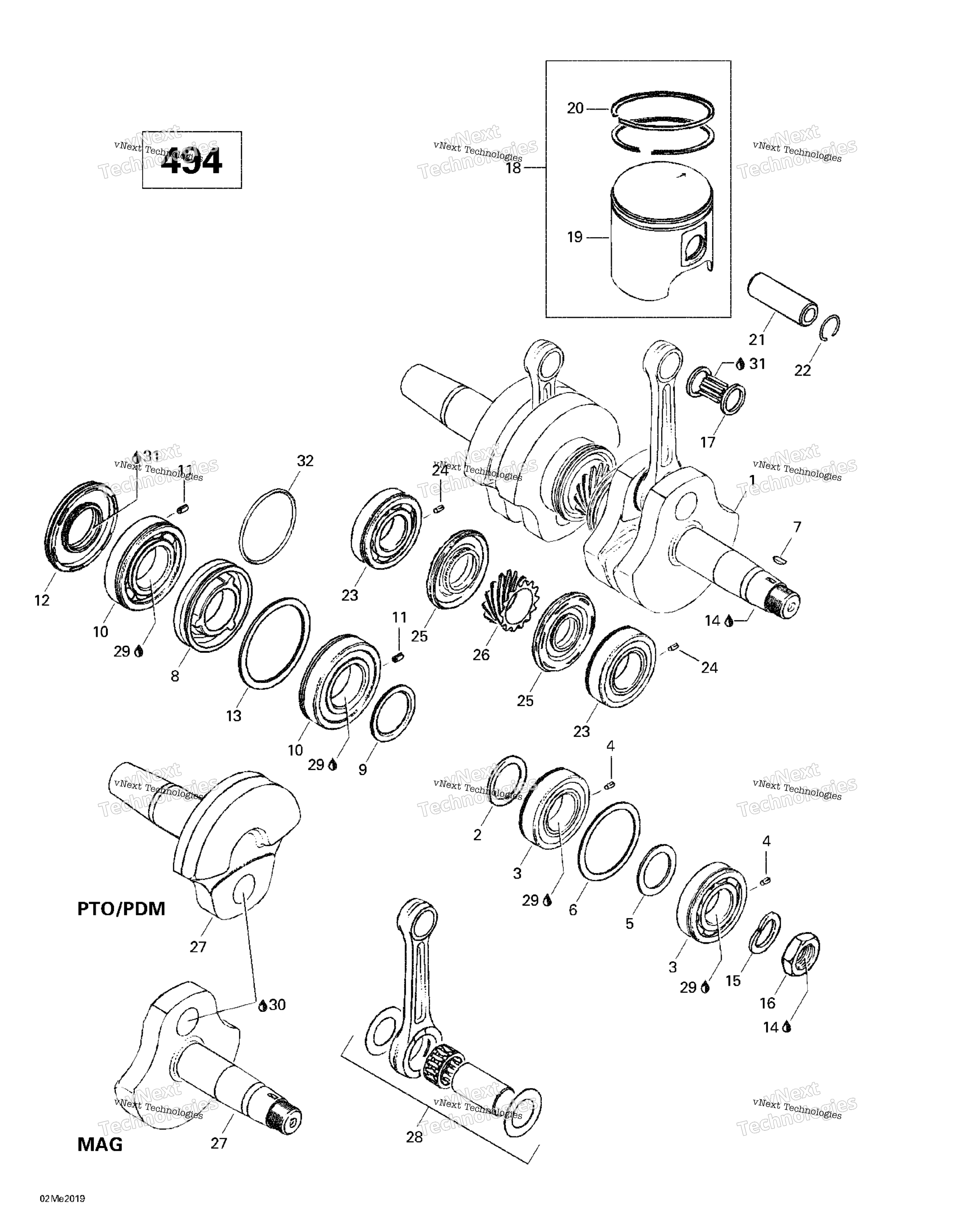 Коленчатый вал And Pistons (494)