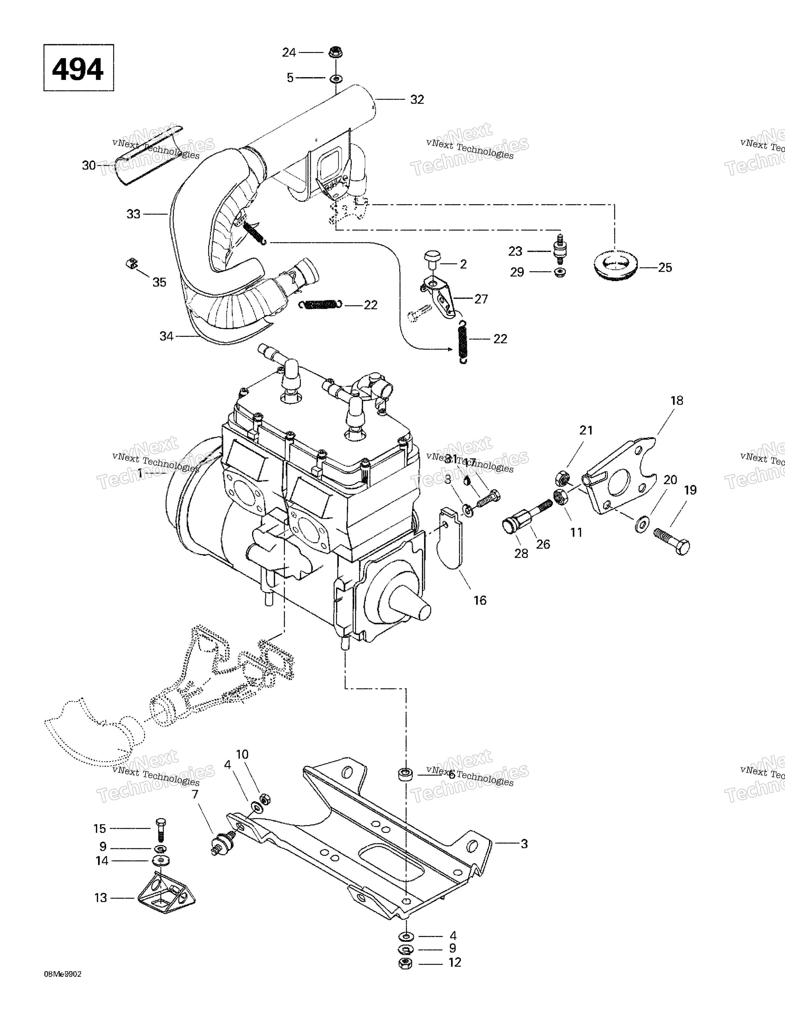 Двигатель Support And Muffler (494)