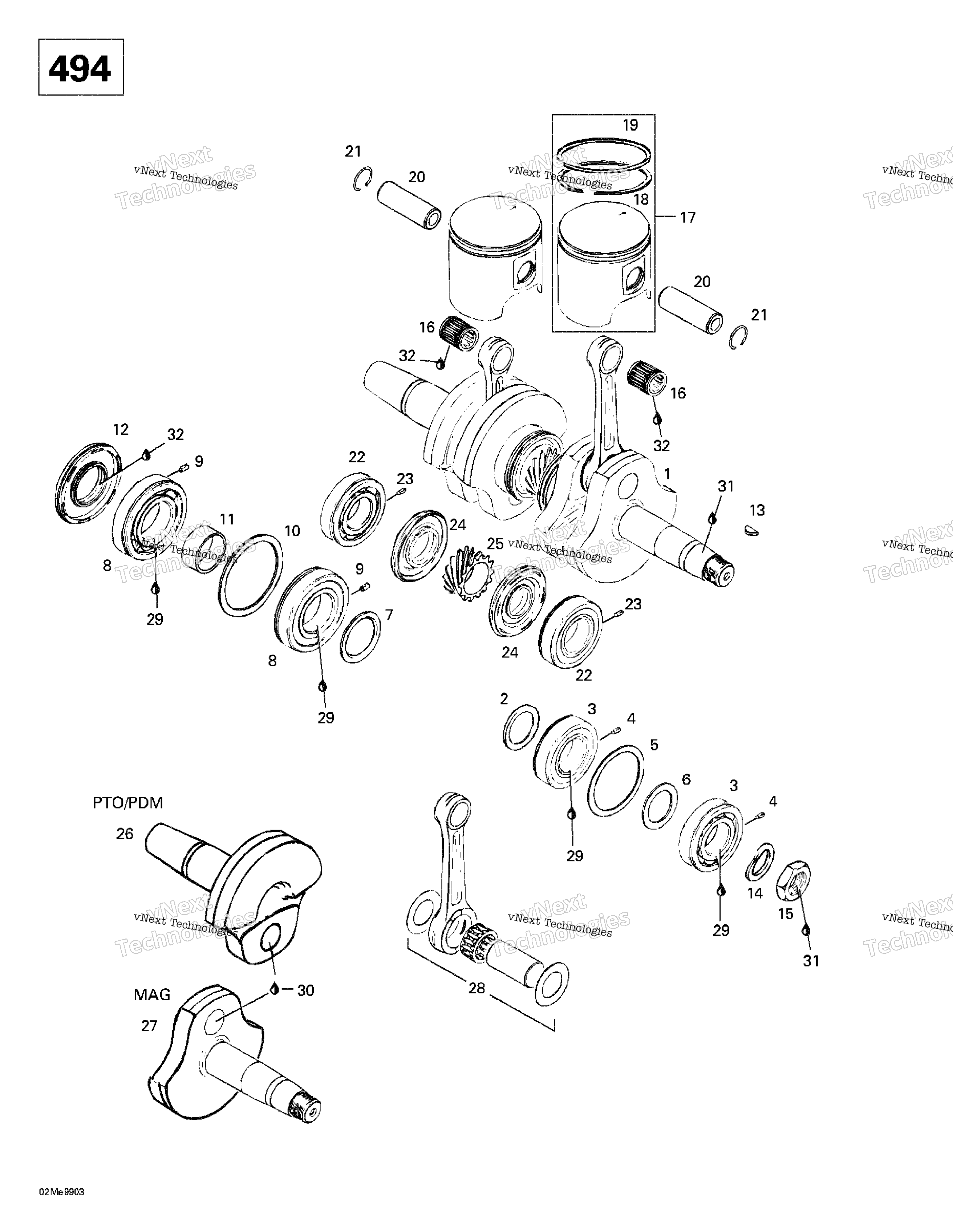 Коленчатый вал And Pistons (494)