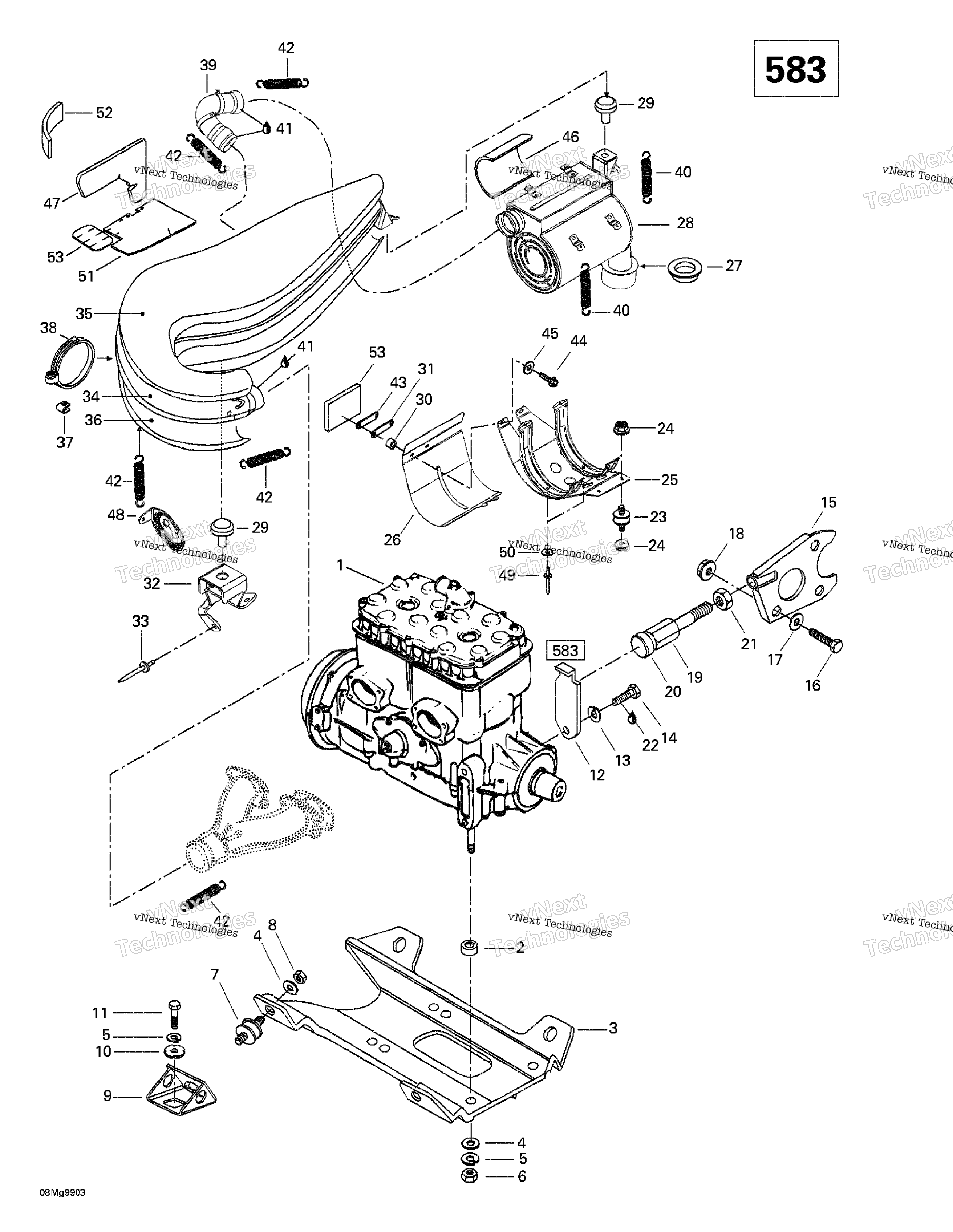 Двигатель Support And Muffler (583)