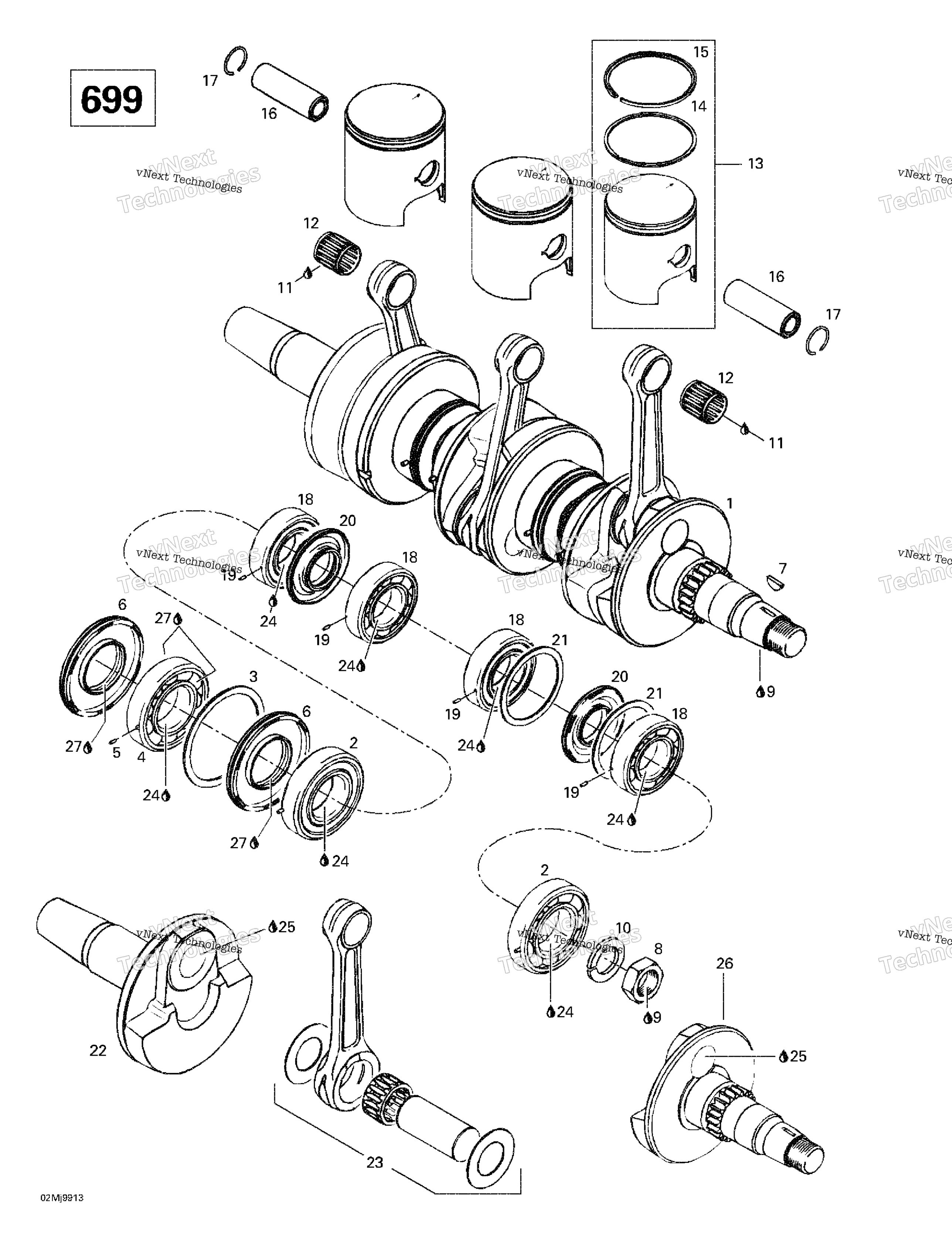 Коленчатый вал And Pistons (699)