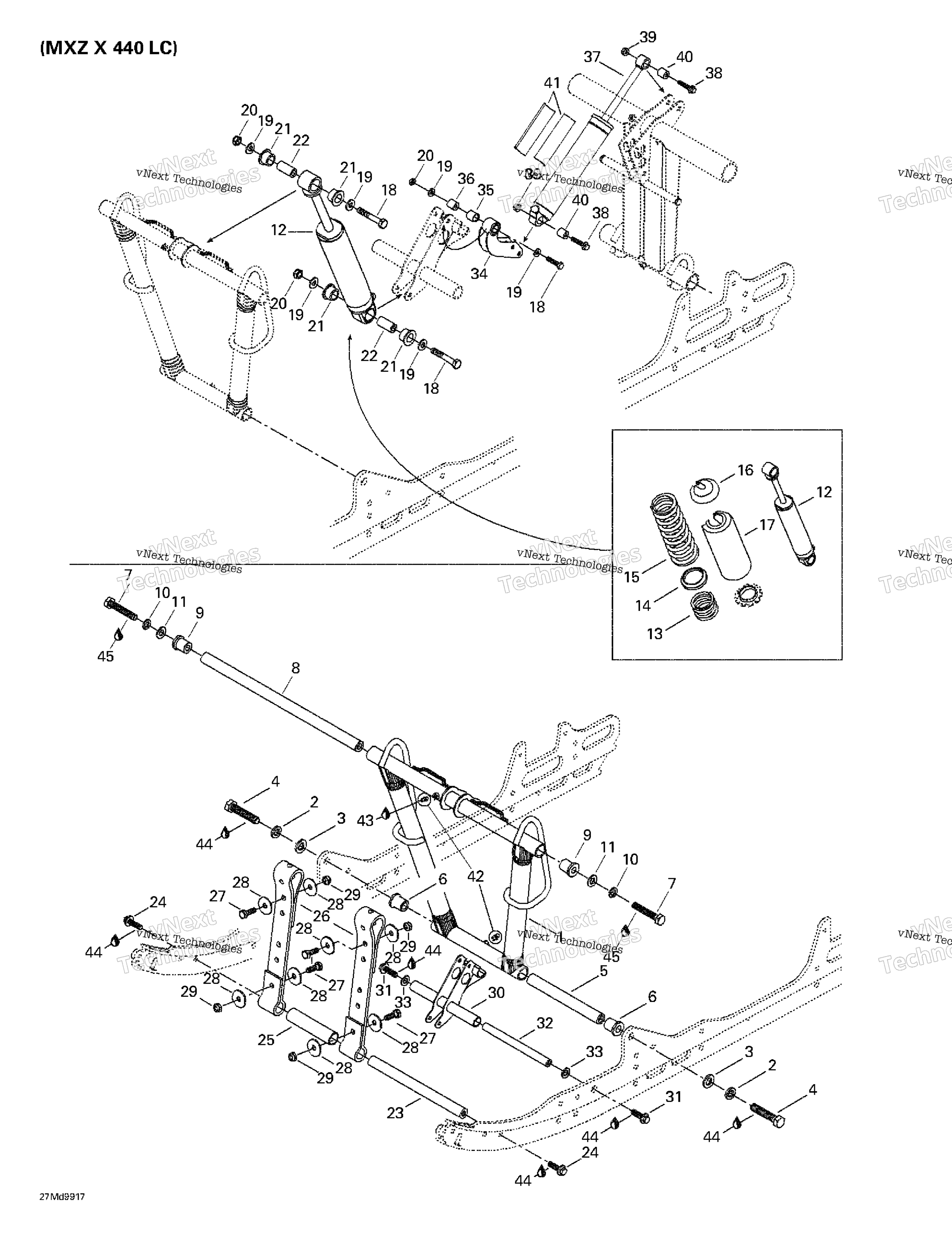 Передняя часть Arm, Rear Suspension (Mx Z X 440 Lc)