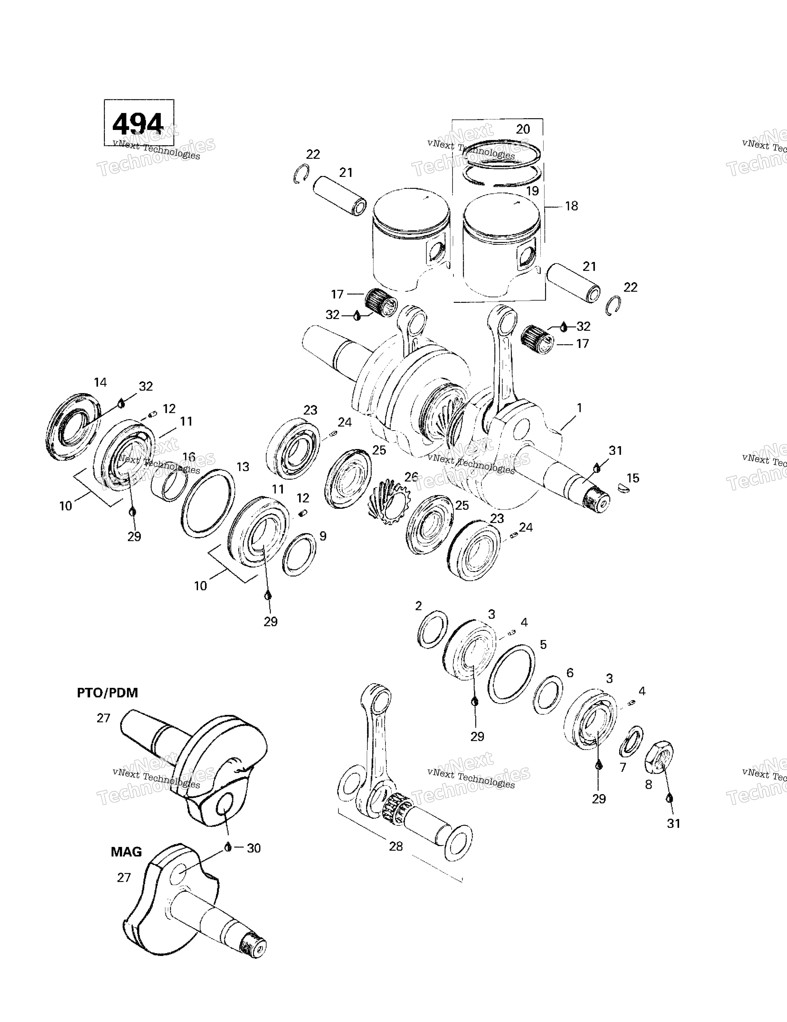 Коленчатый вал And Pistons (494)