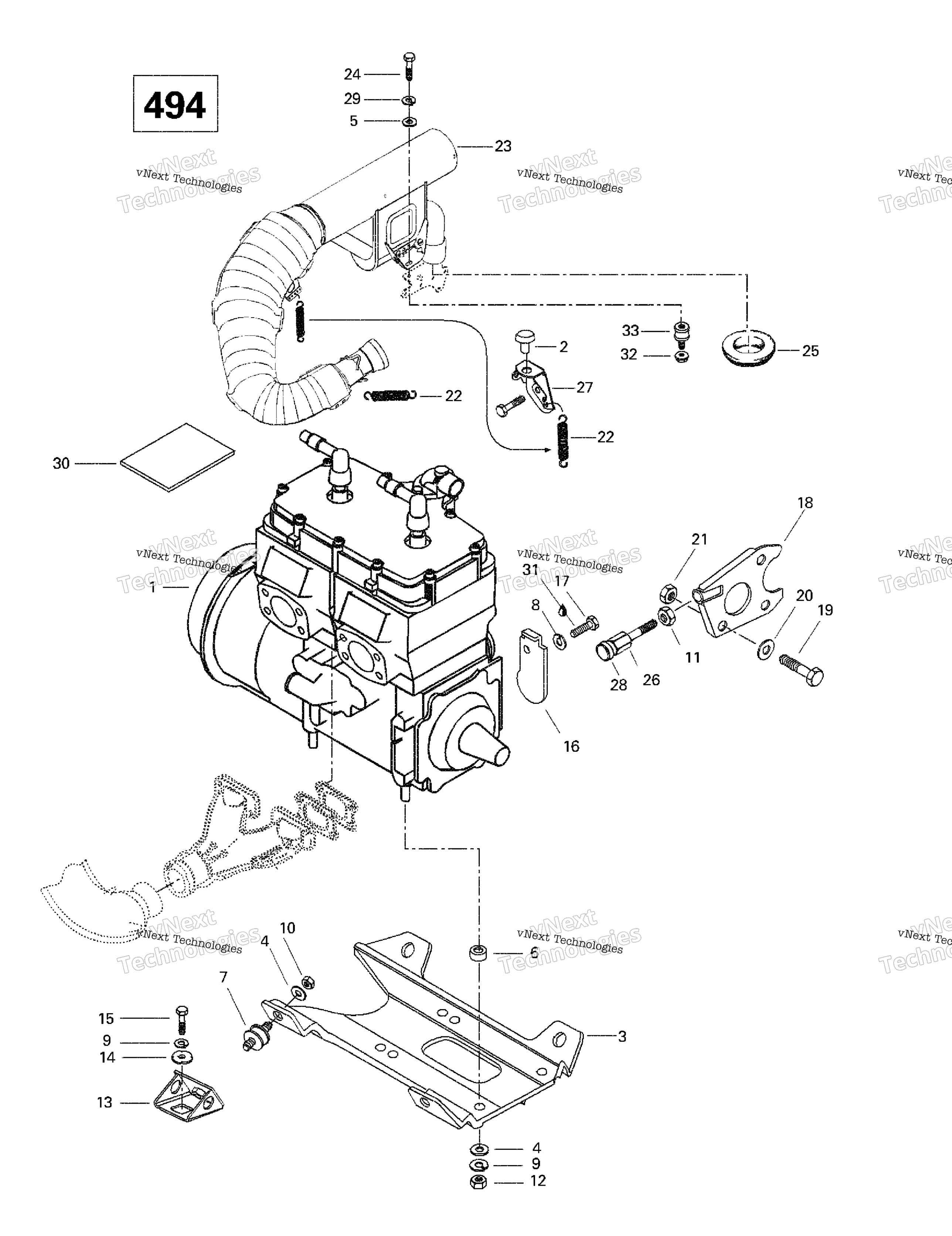 Двигатель Support And Muffler (494)