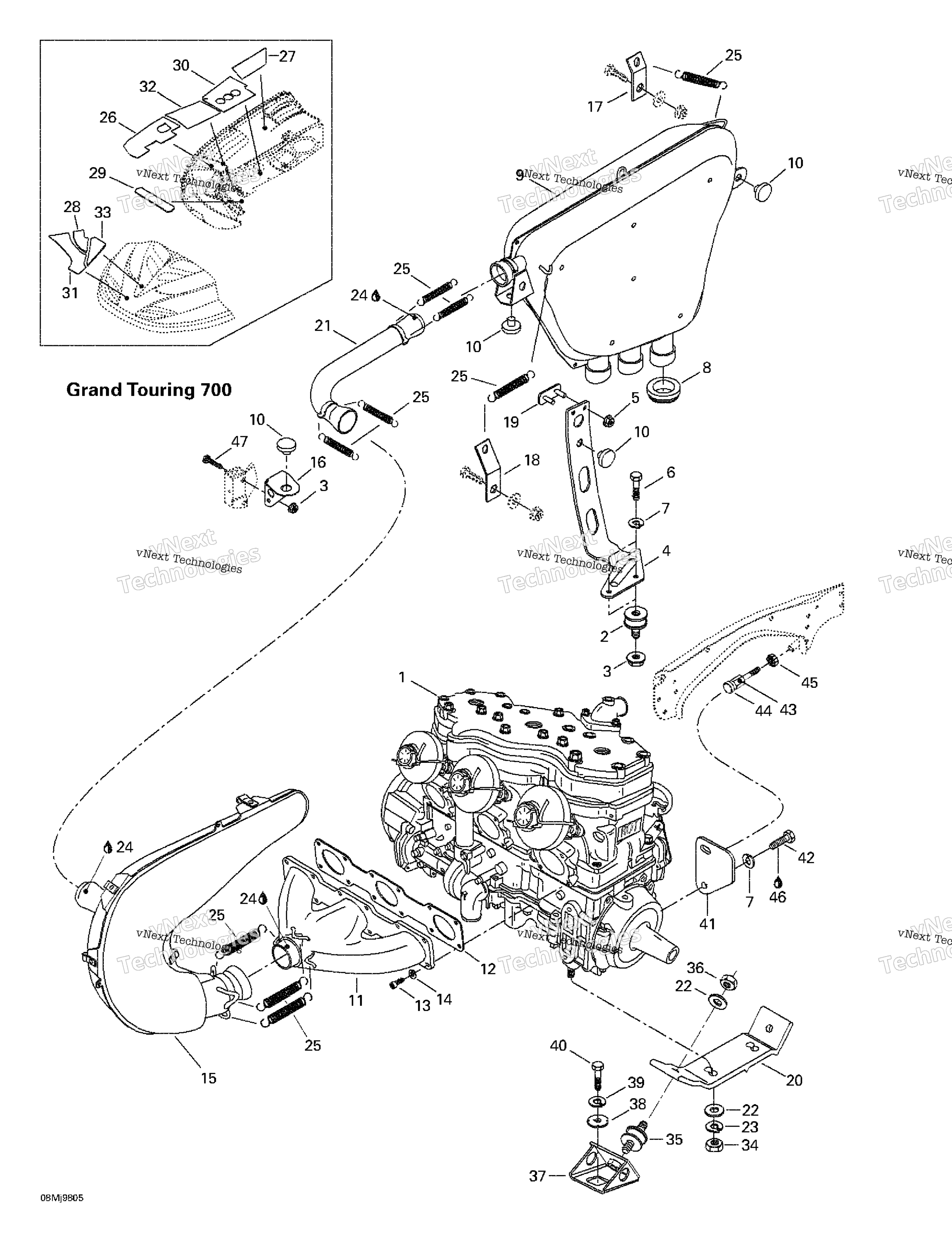Двигатель Support And Muffler (Grand Touring 700)