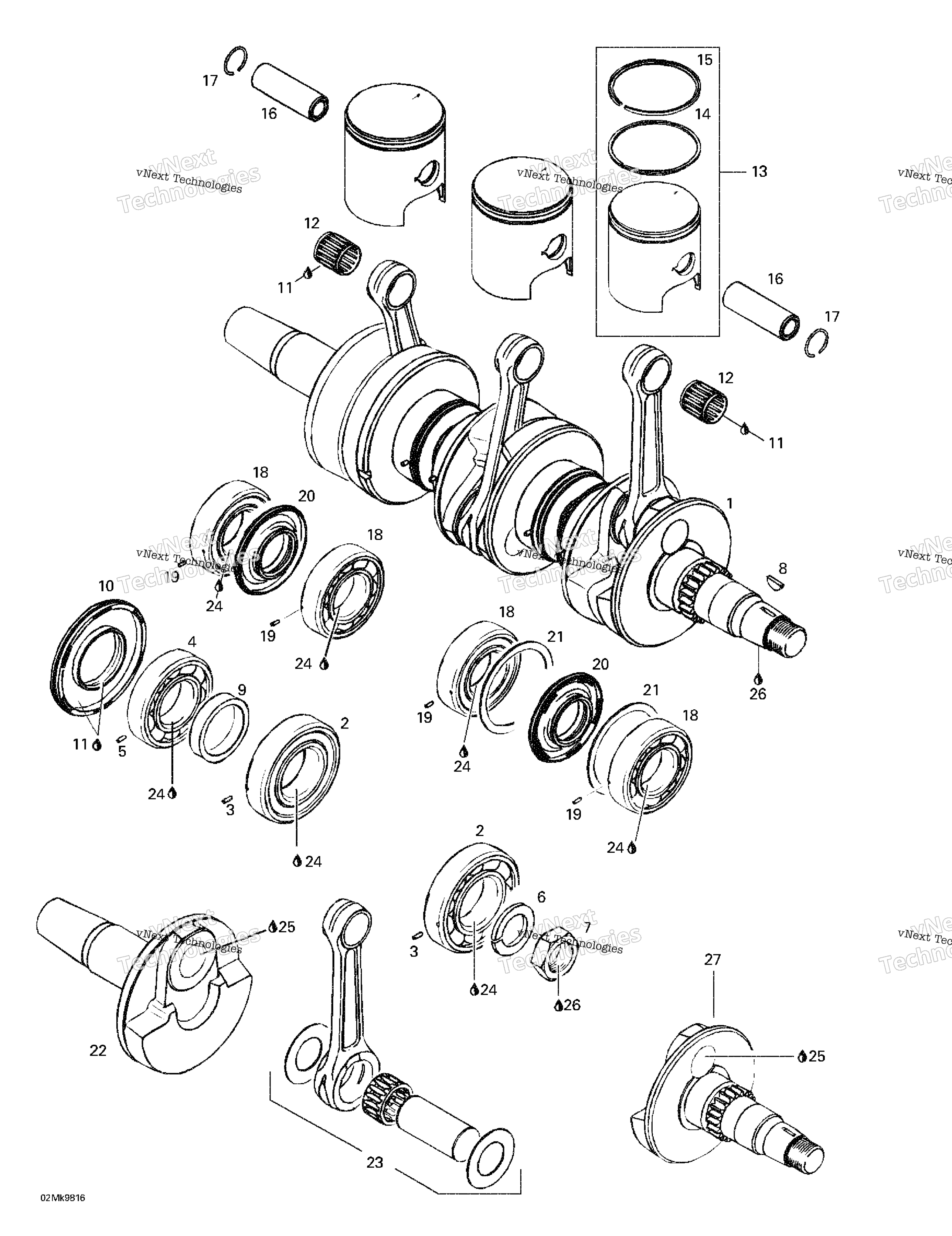 Коленчатый вал And Pistons
