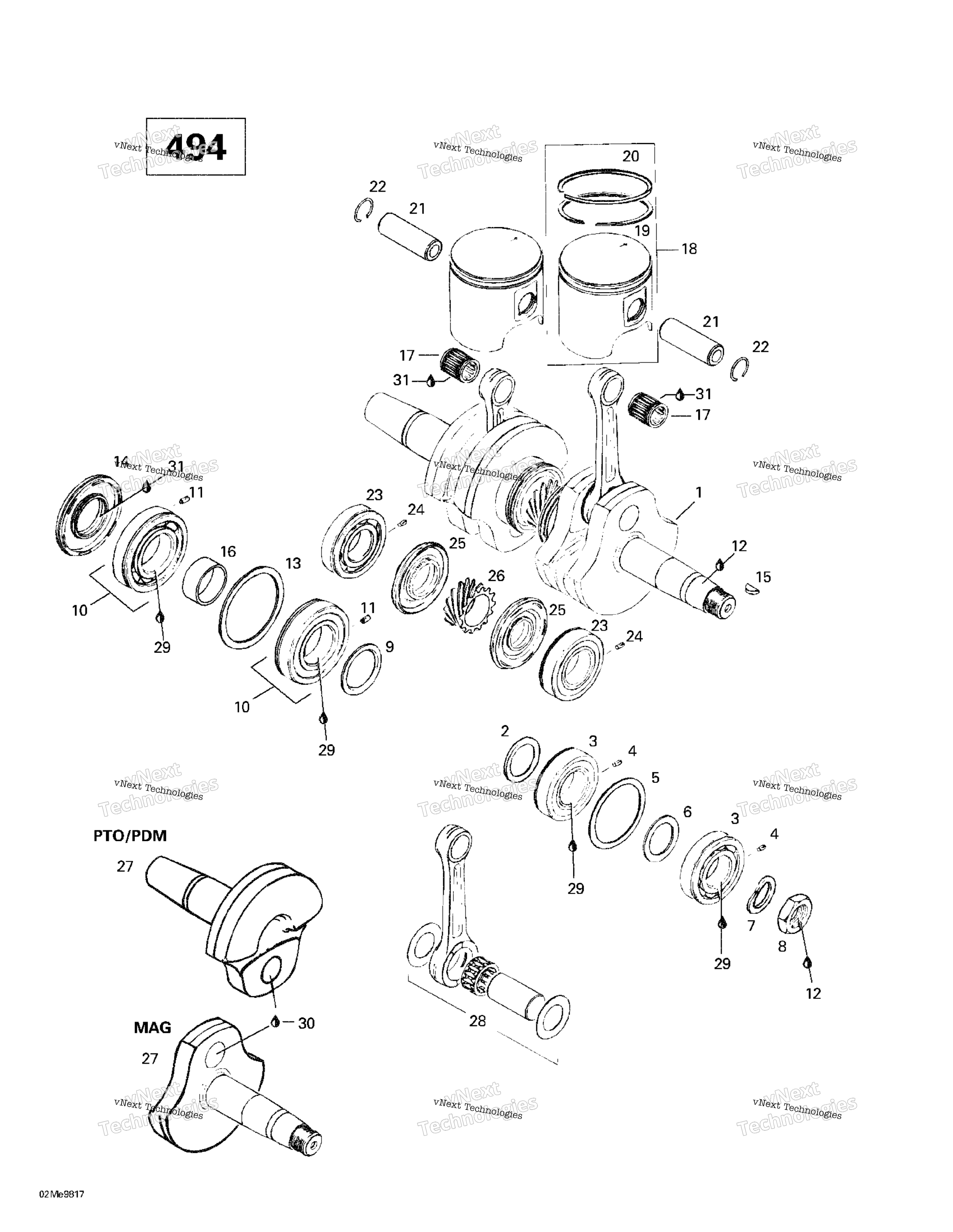 Коленчатый вал And Pistons (494)