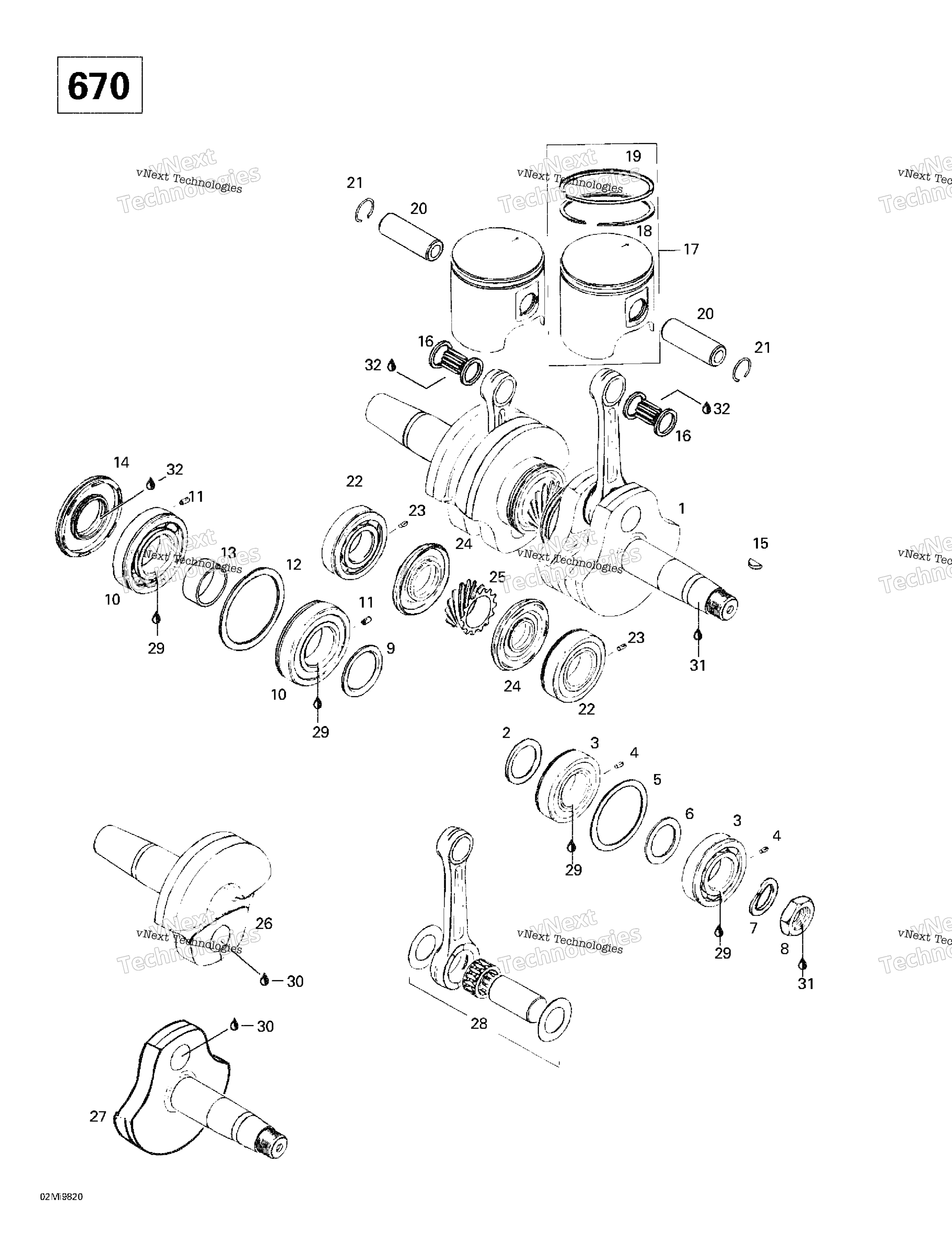 Коленчатый вал And Pistons (670)