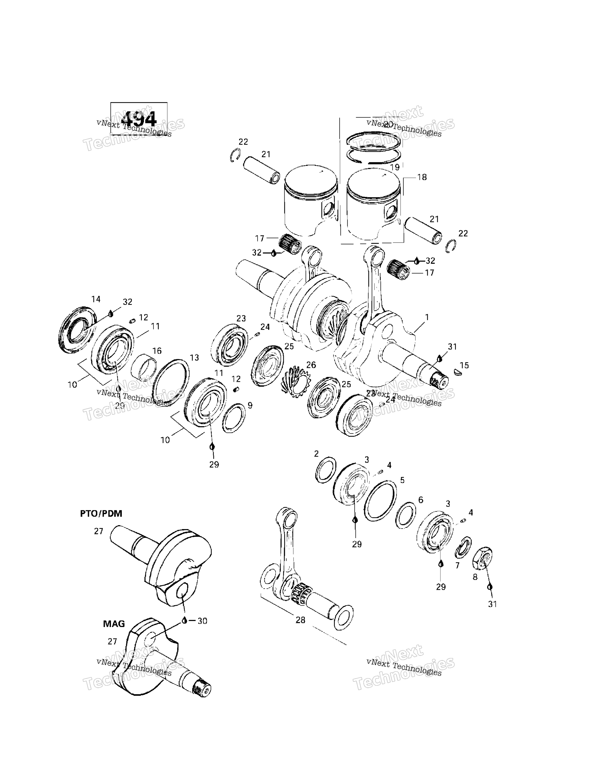Коленчатый вал And Pistons (494)