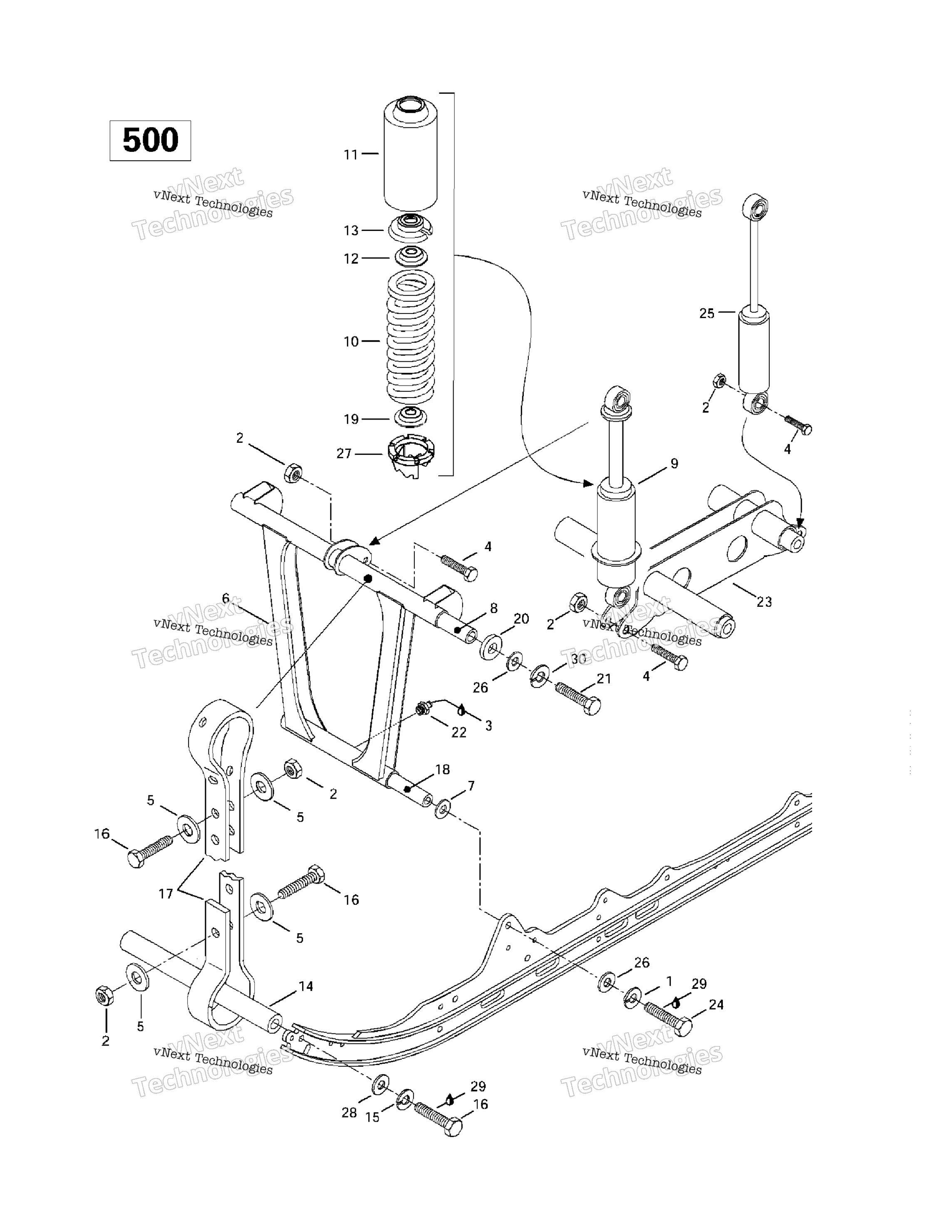 Передняя часть Arm, Rear Suspension 136”