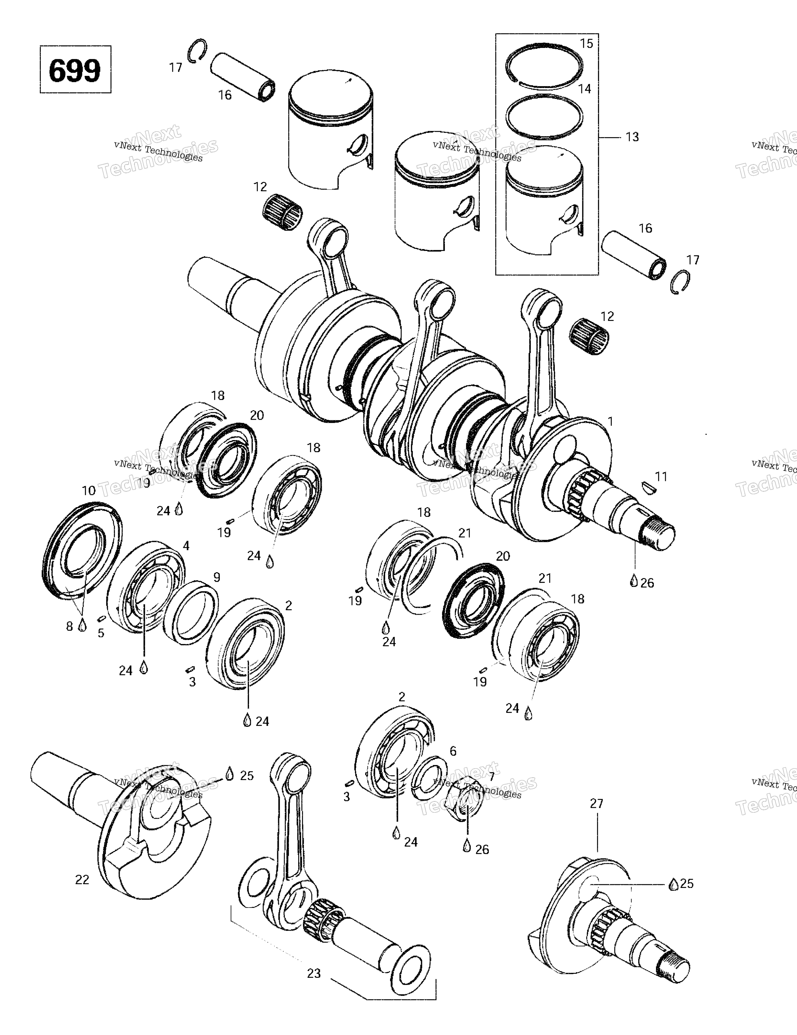 Коленчатый вал And Pistons (699)