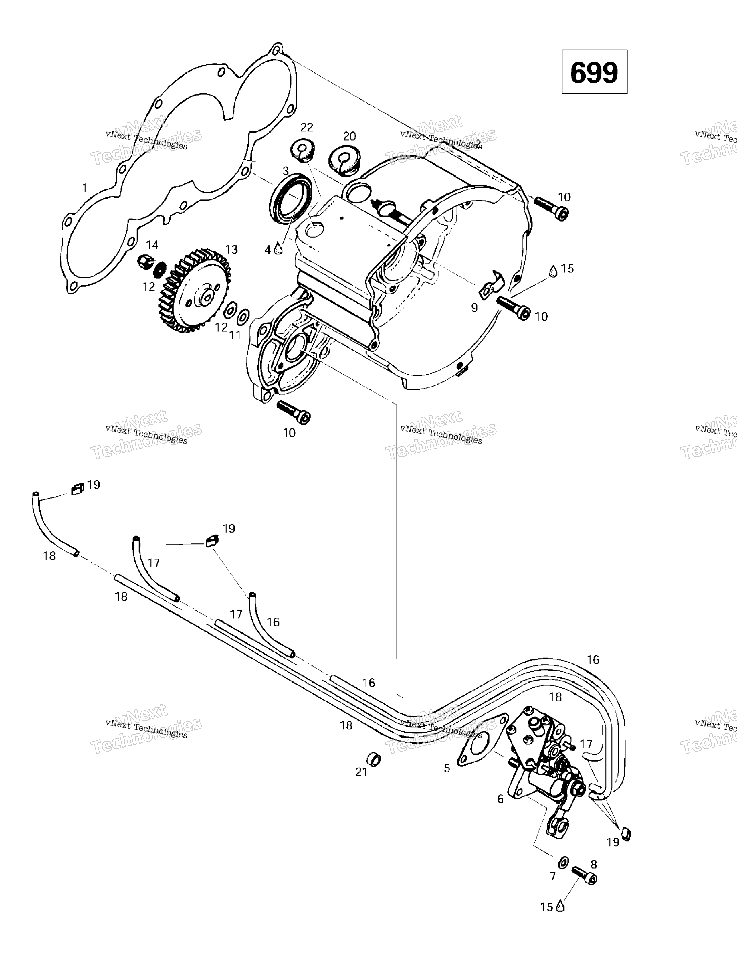 Система зажигания Housing Oil Pump (699)