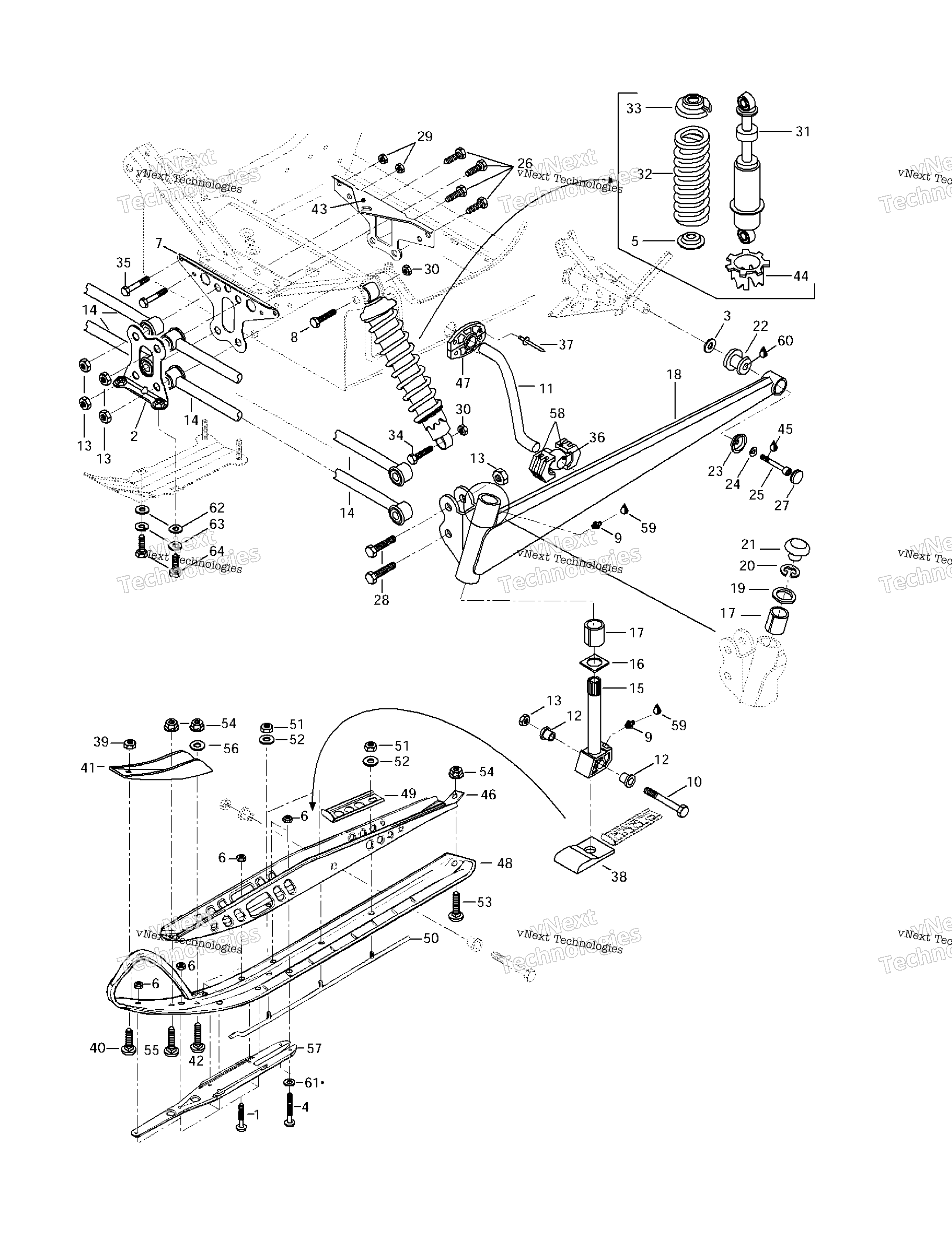Передняя часть Suspension And Ski