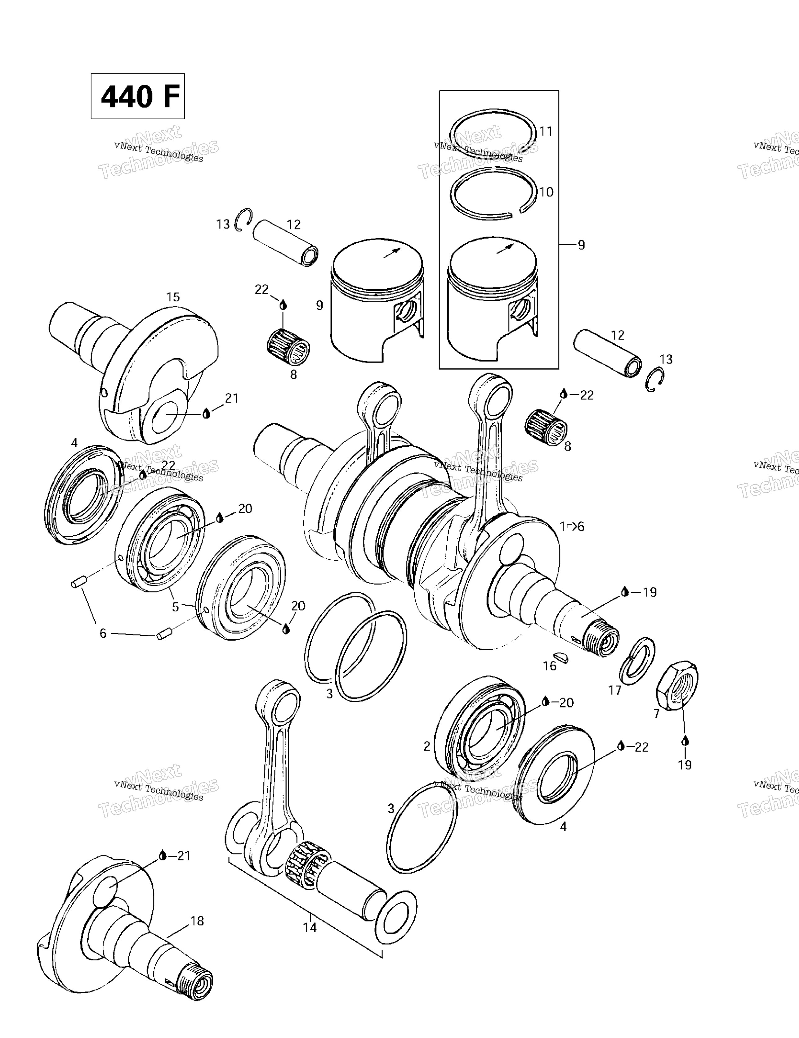 Коленчатый вал And Pistons (440F)