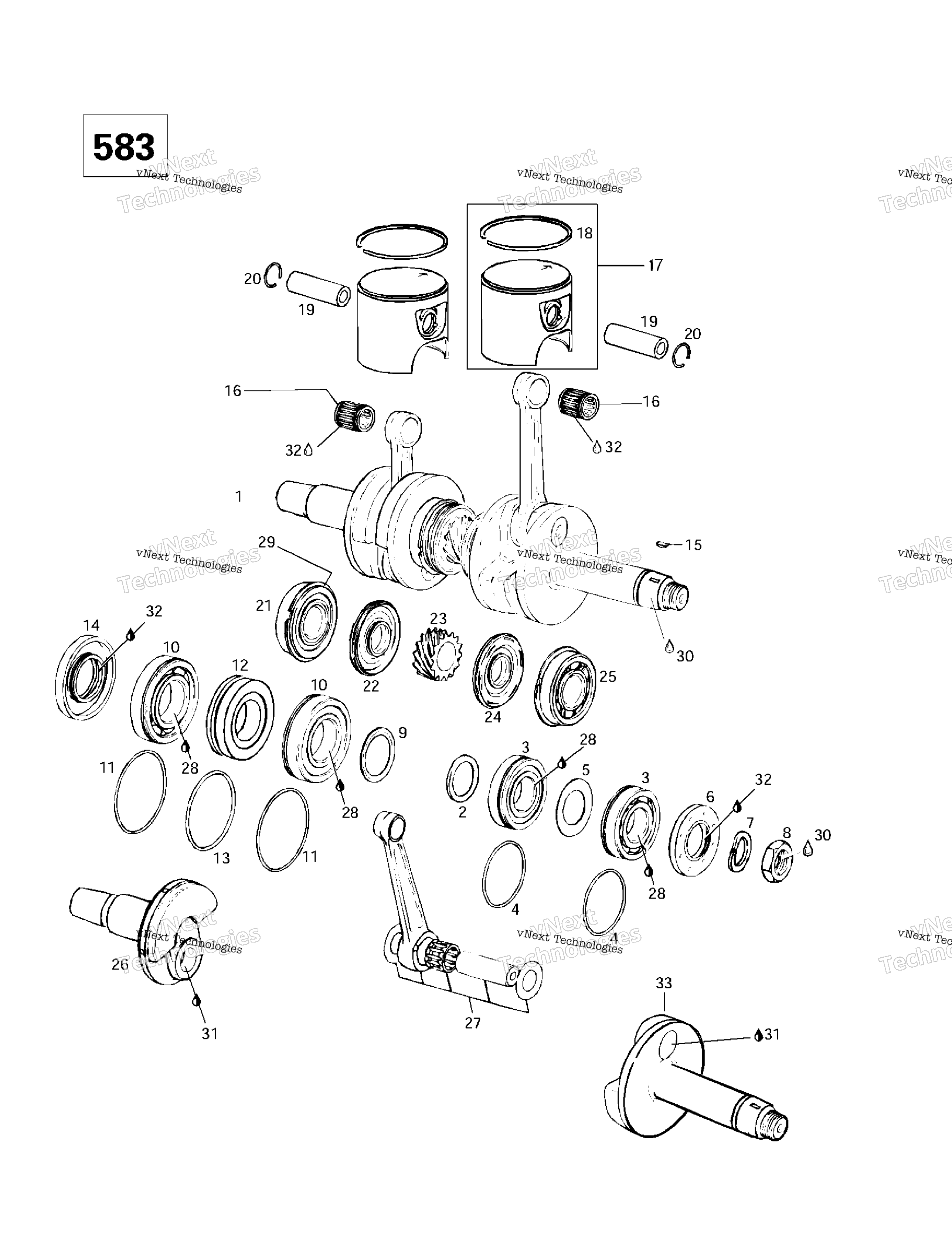 Коленчатый вал And Pistons (583)