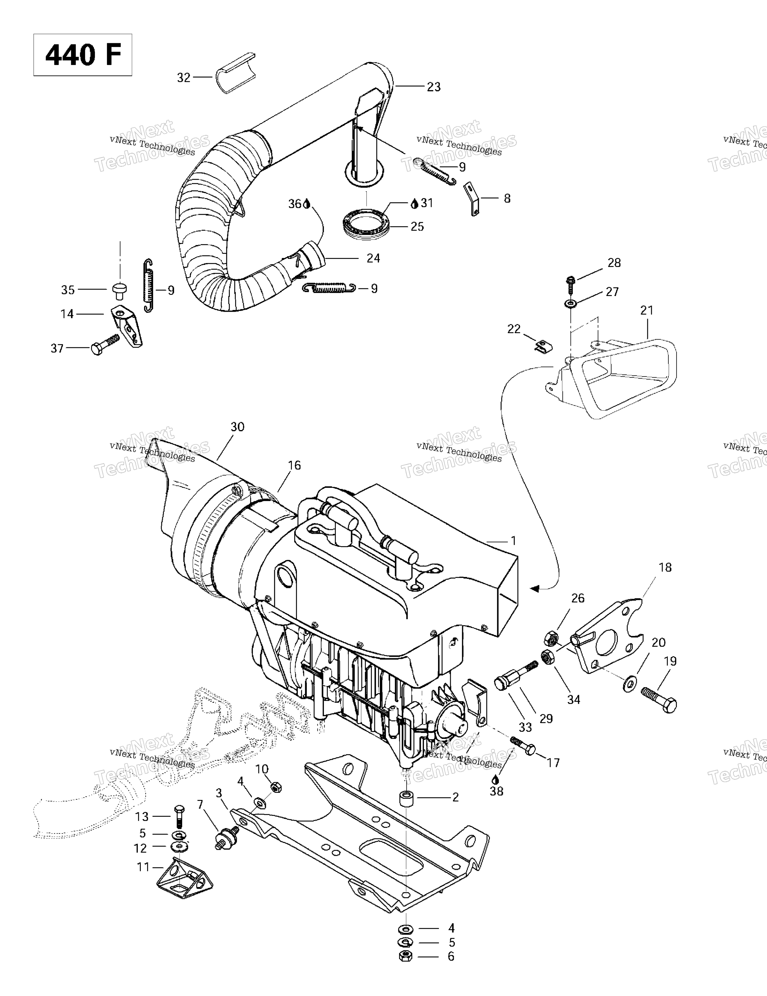 Двигатель Support And Muffler (440F)