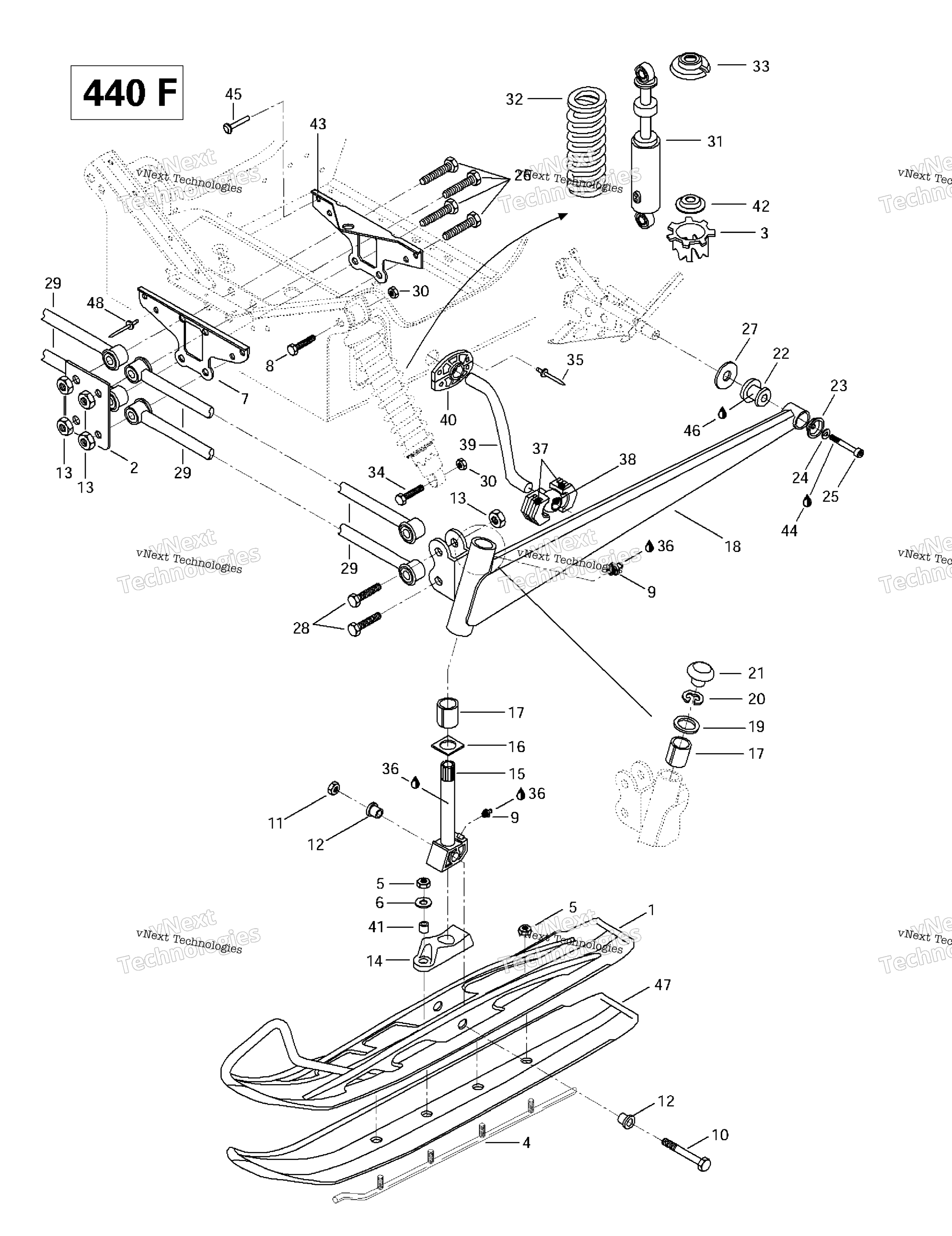 Передняя часть Suspension And Ski (440F)