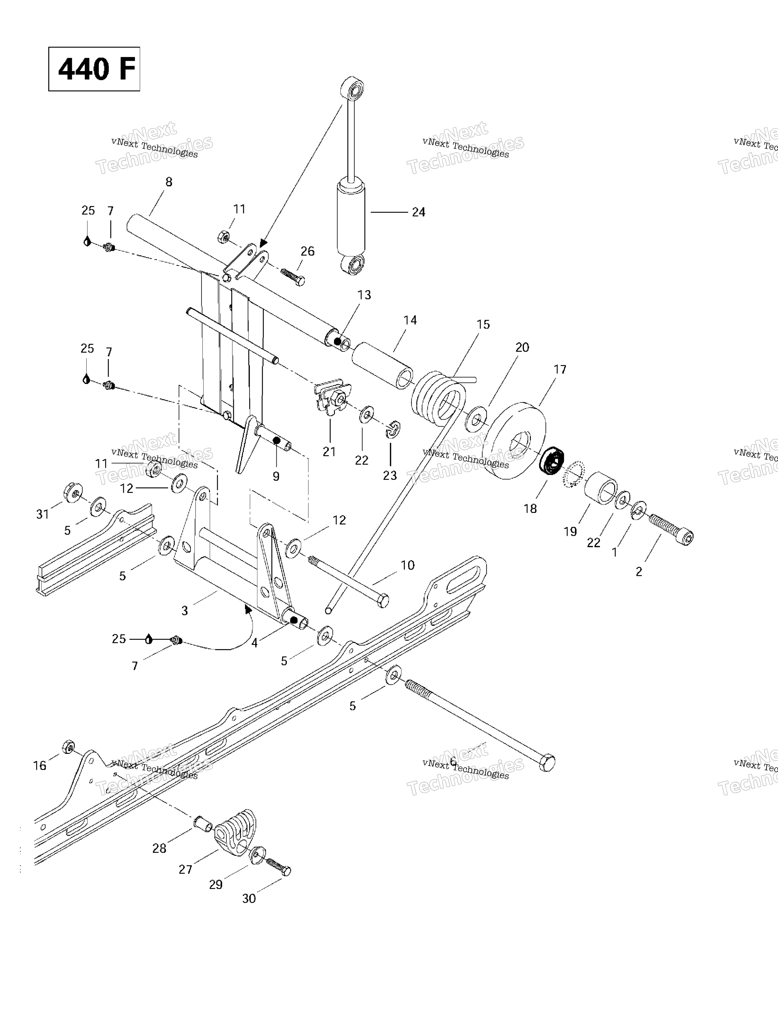 задний Arm, задний подвеска (440F)