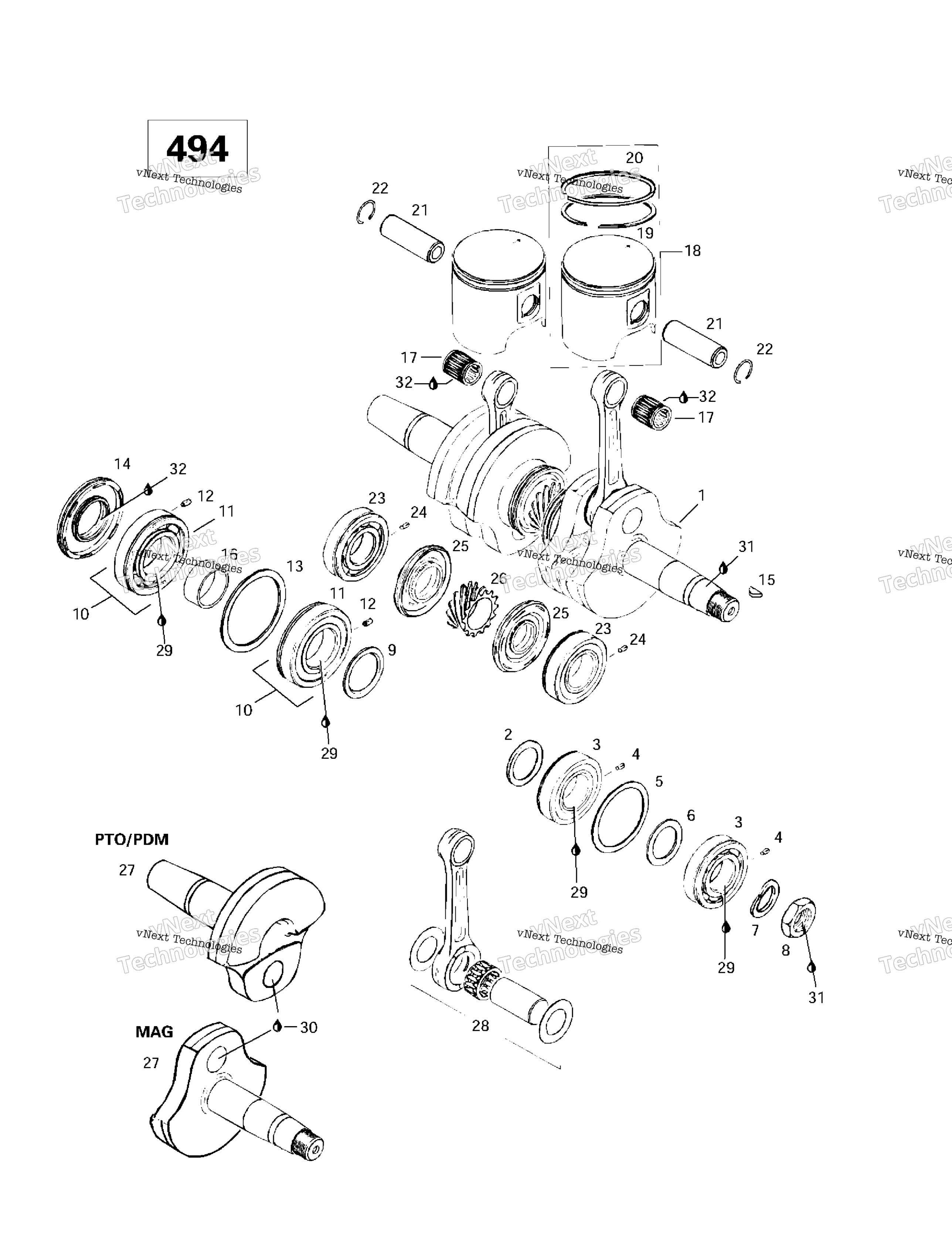 Коленчатый вал And Pistons (494)