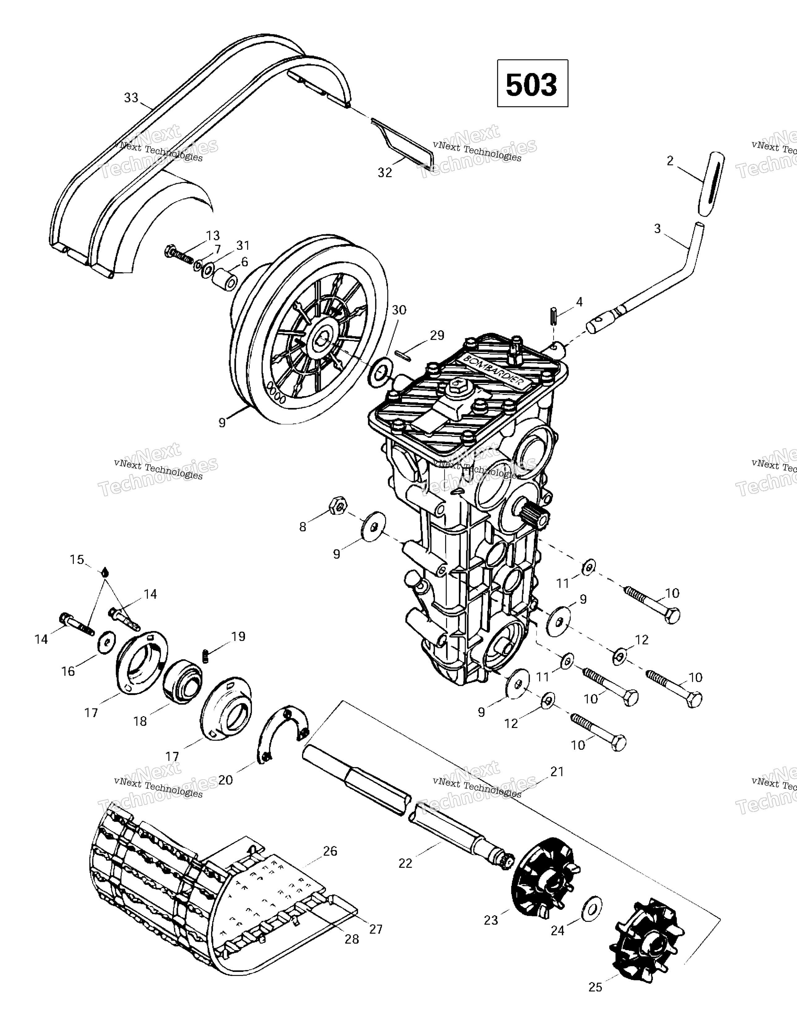 Привод Axle, Track And Belt Guard (503)