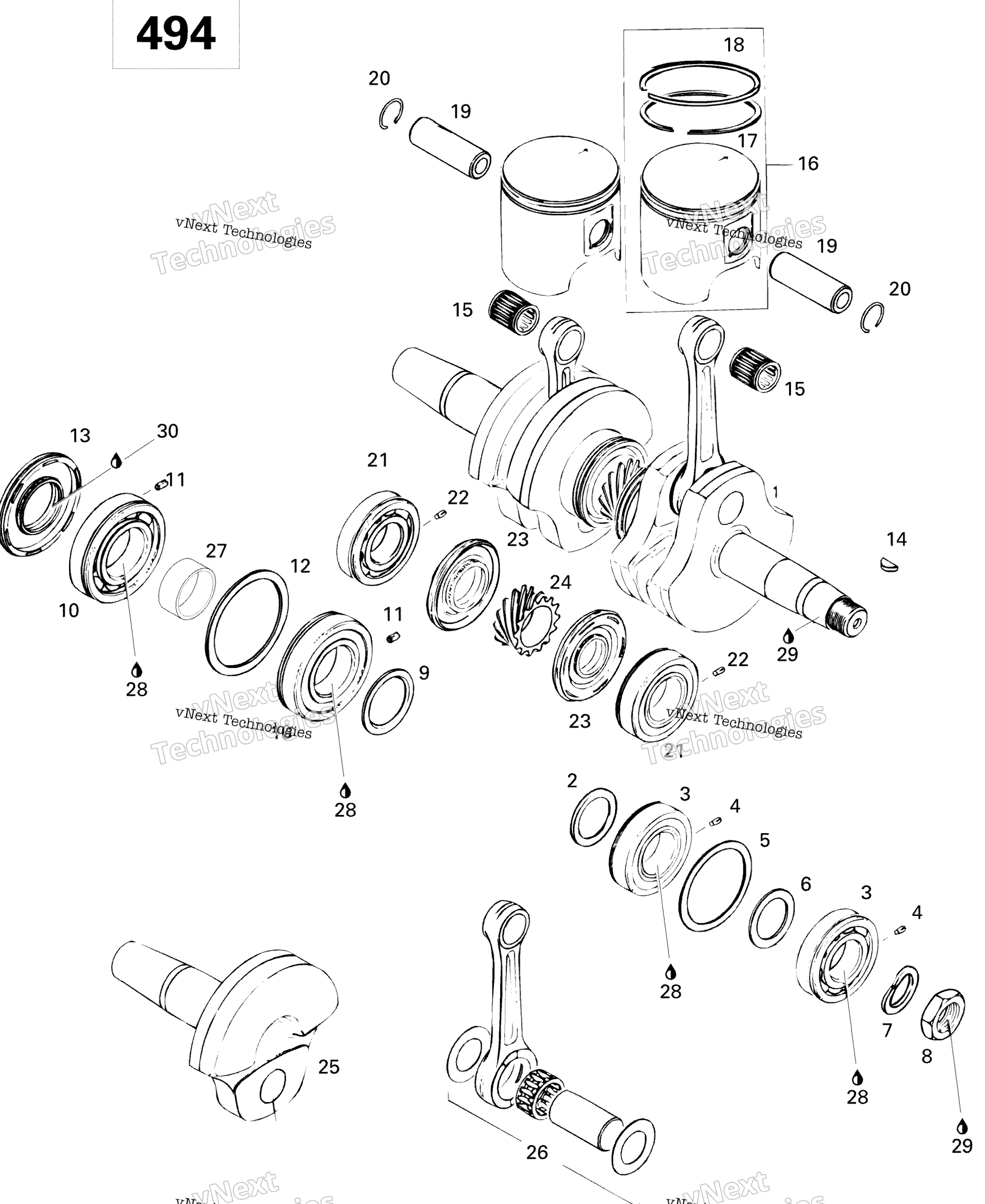 Коленчатый вал And Pistons 500
