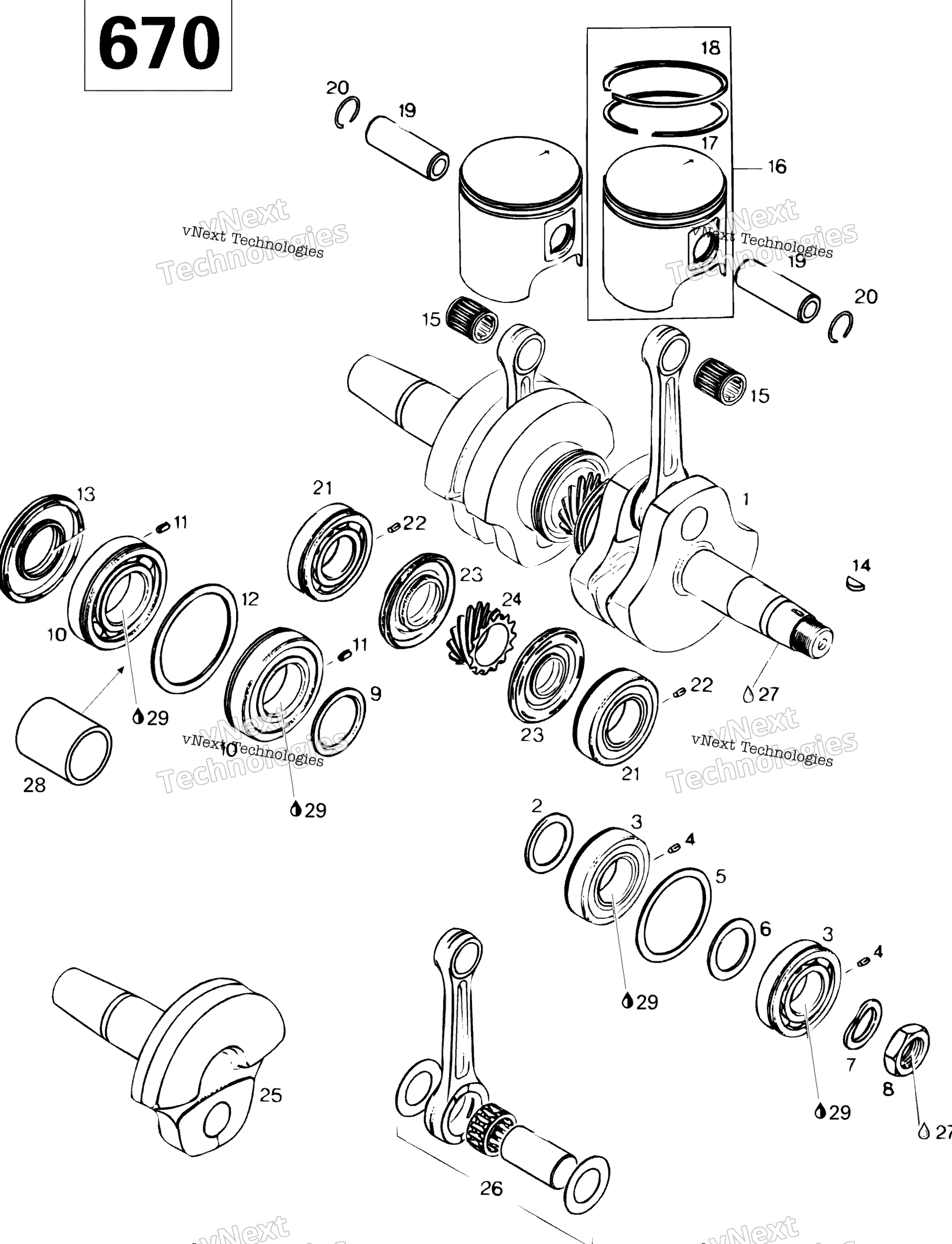 Коленчатый вал And Pistons 670Se