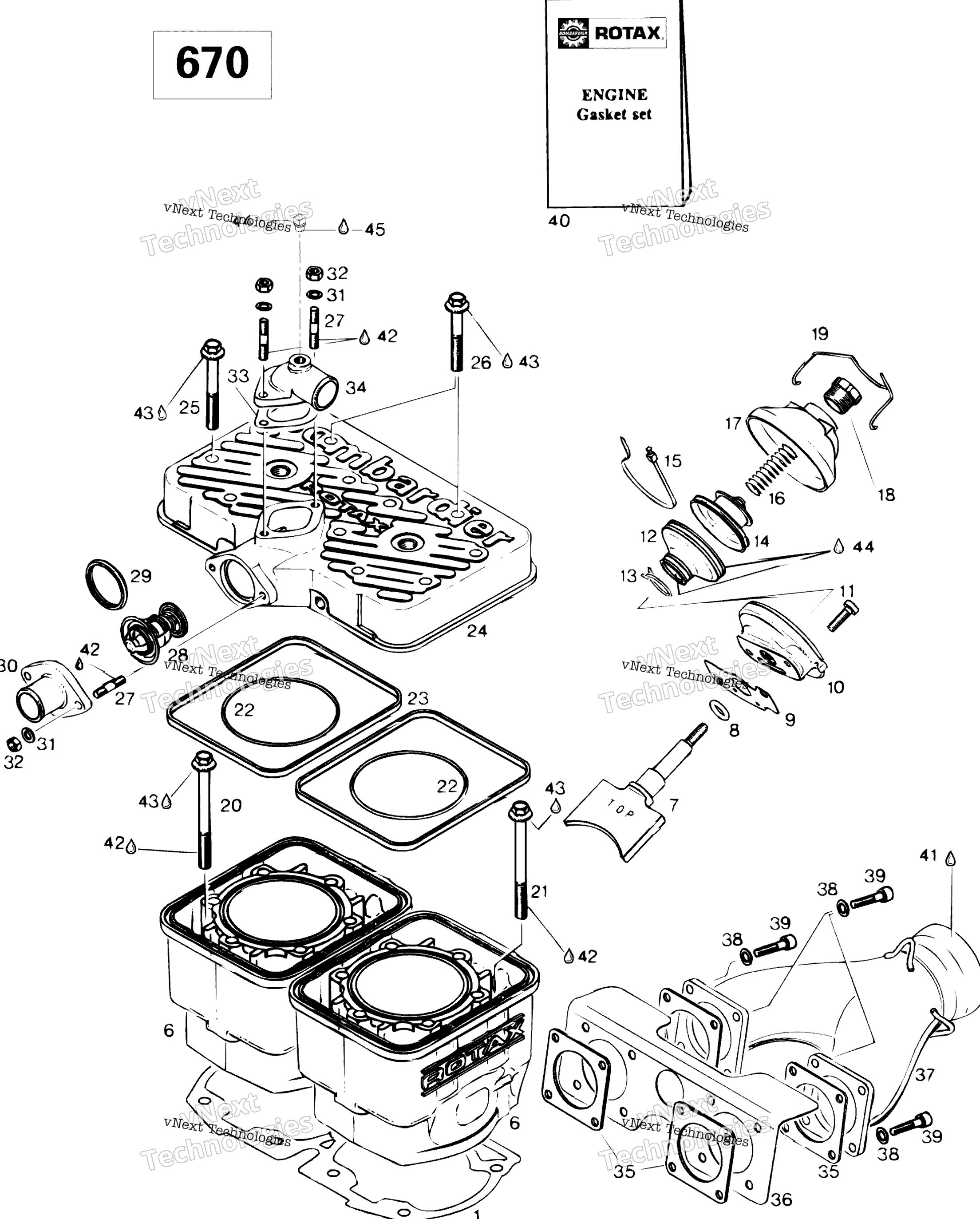 Цилиндр And Exhaust Manifold 670Se