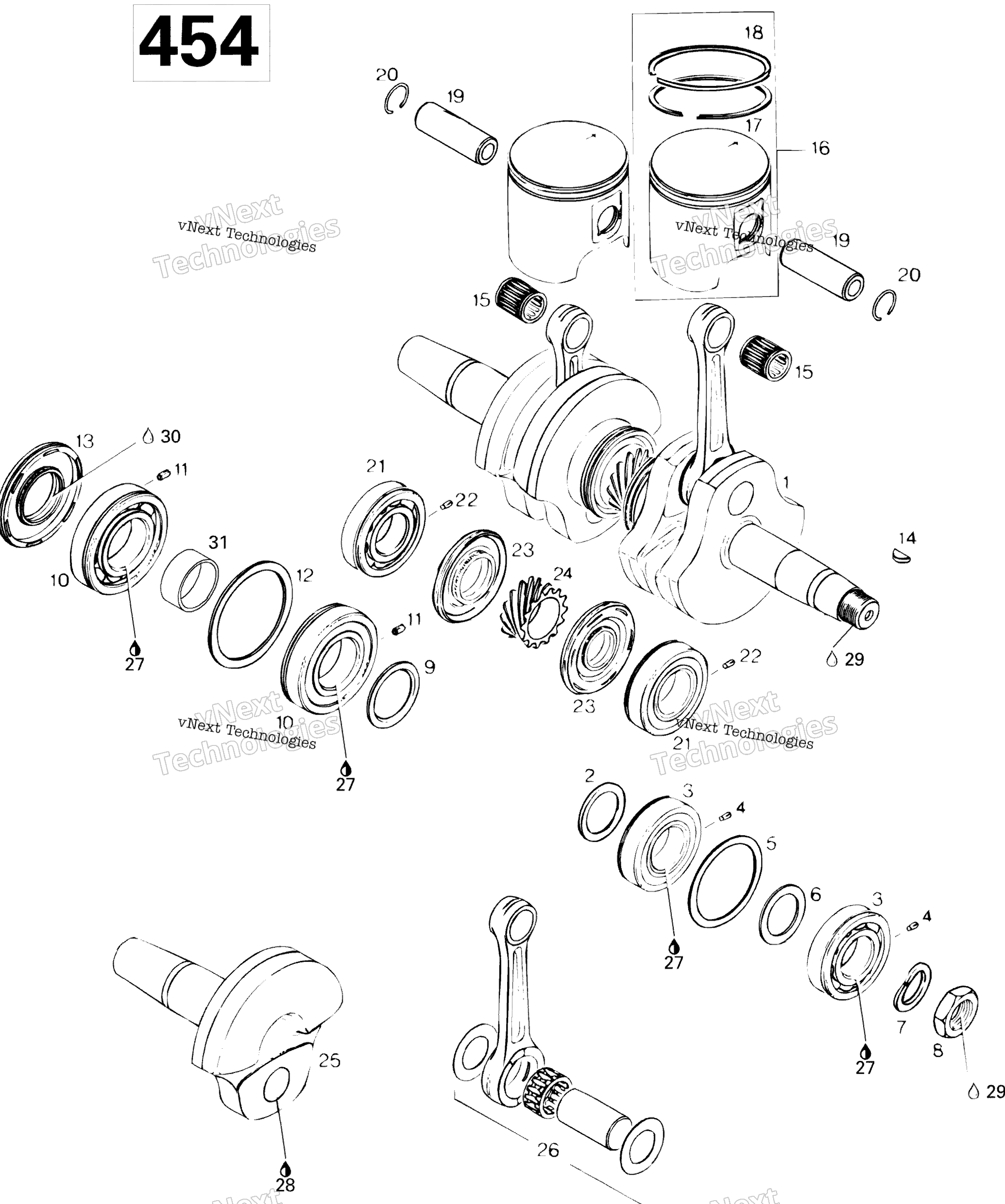 Коленчатый вал And Pistons 440