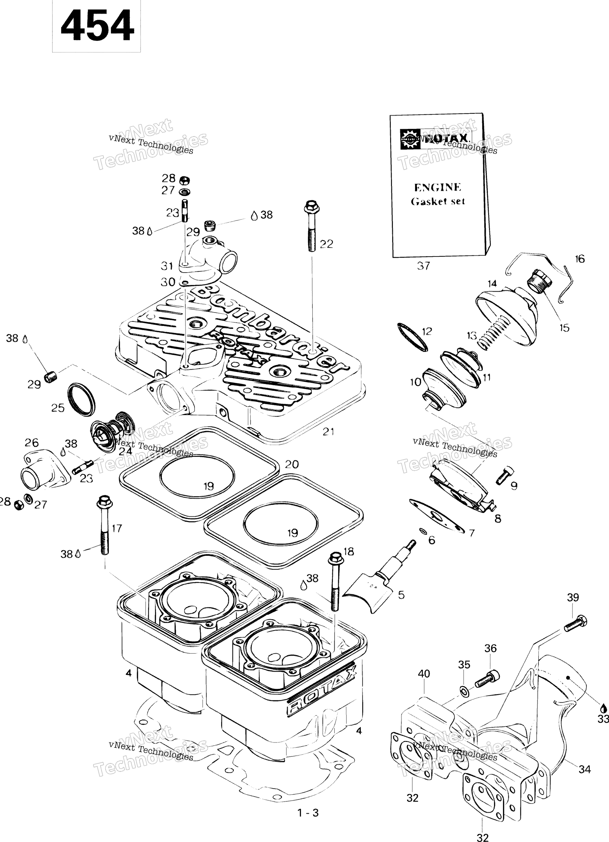 Цилиндр And Exhaust Manifold 440