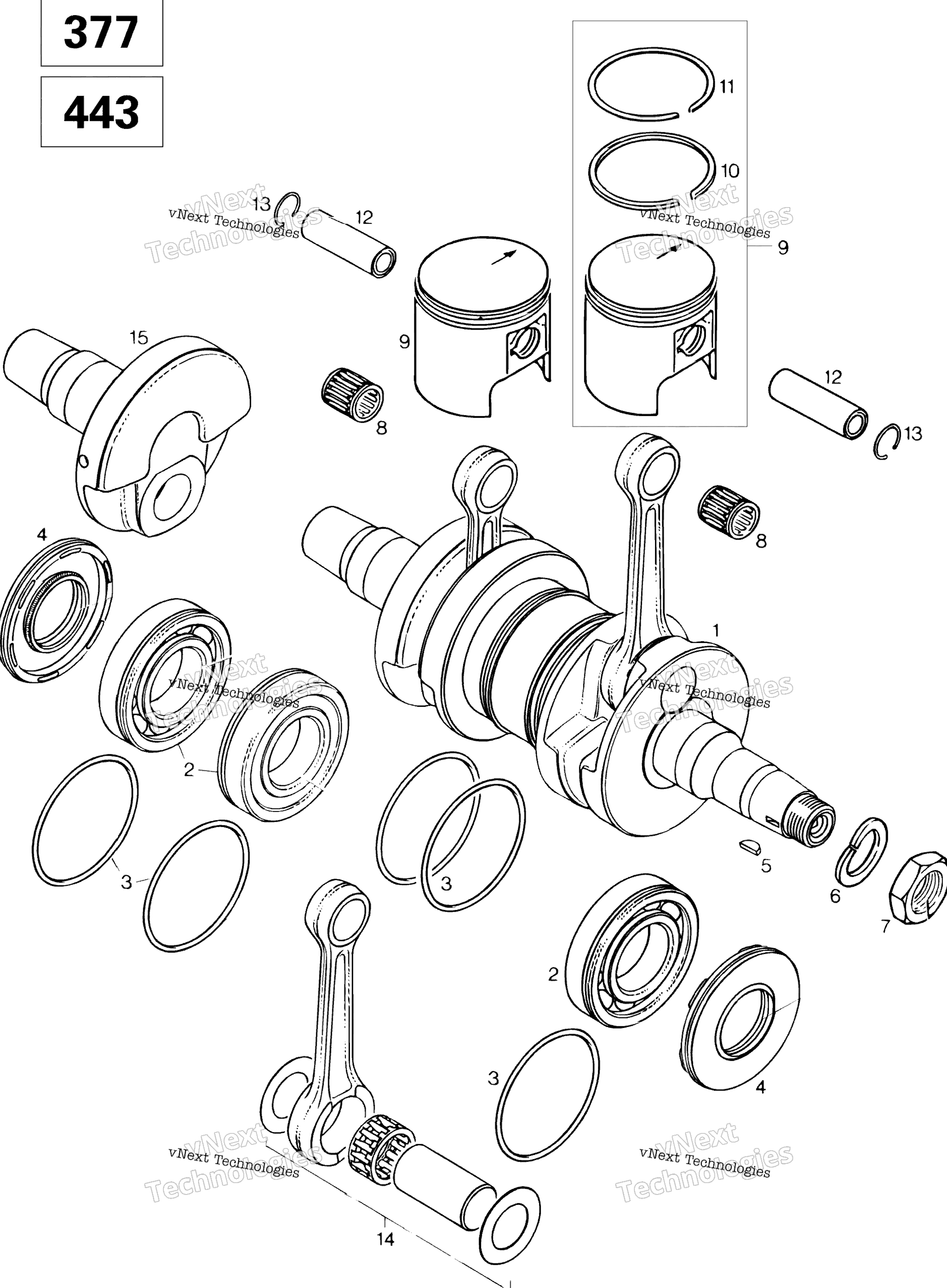 Коленчатый вал And Pistons 377