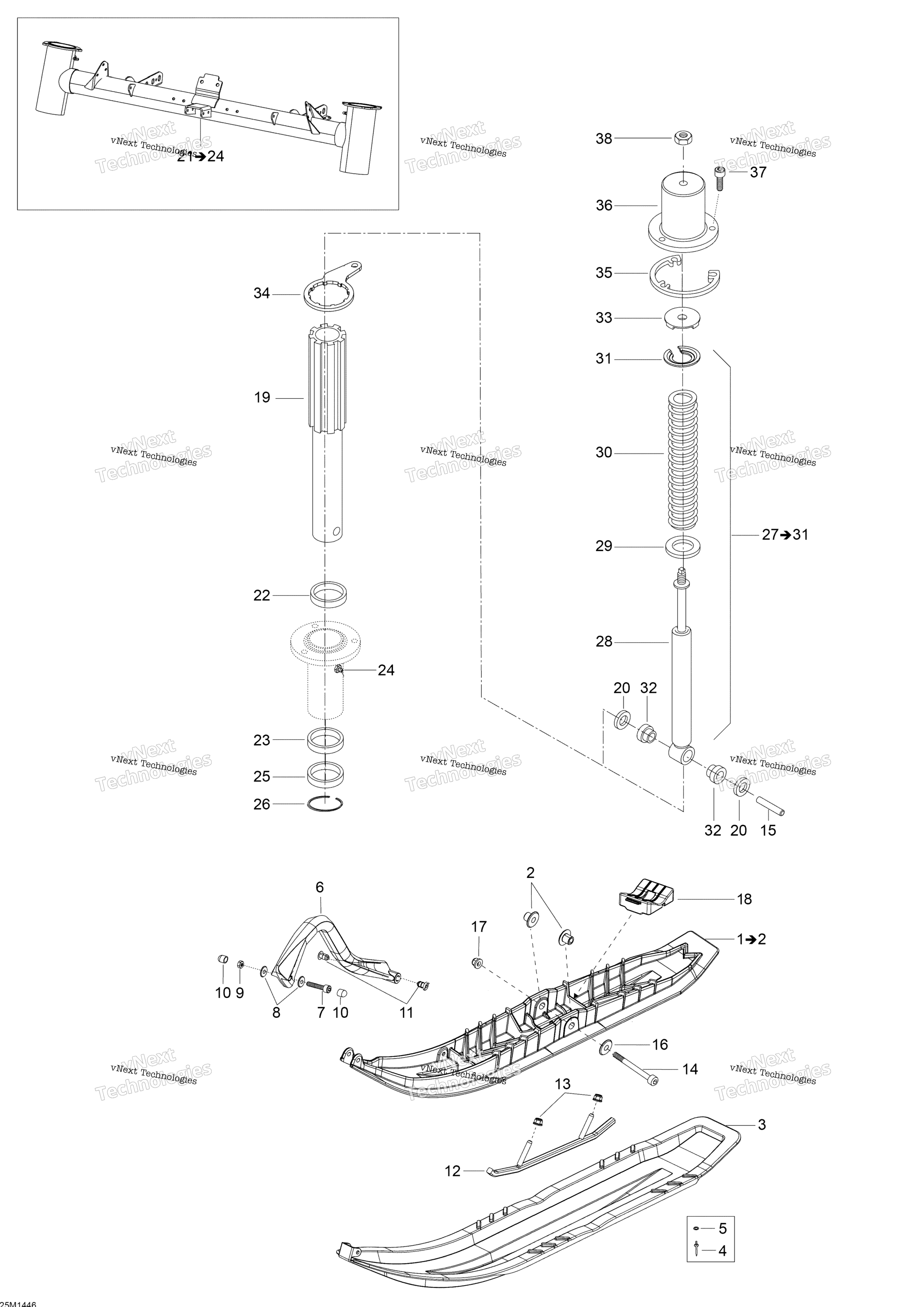 Передняя часть Suspension And Ski