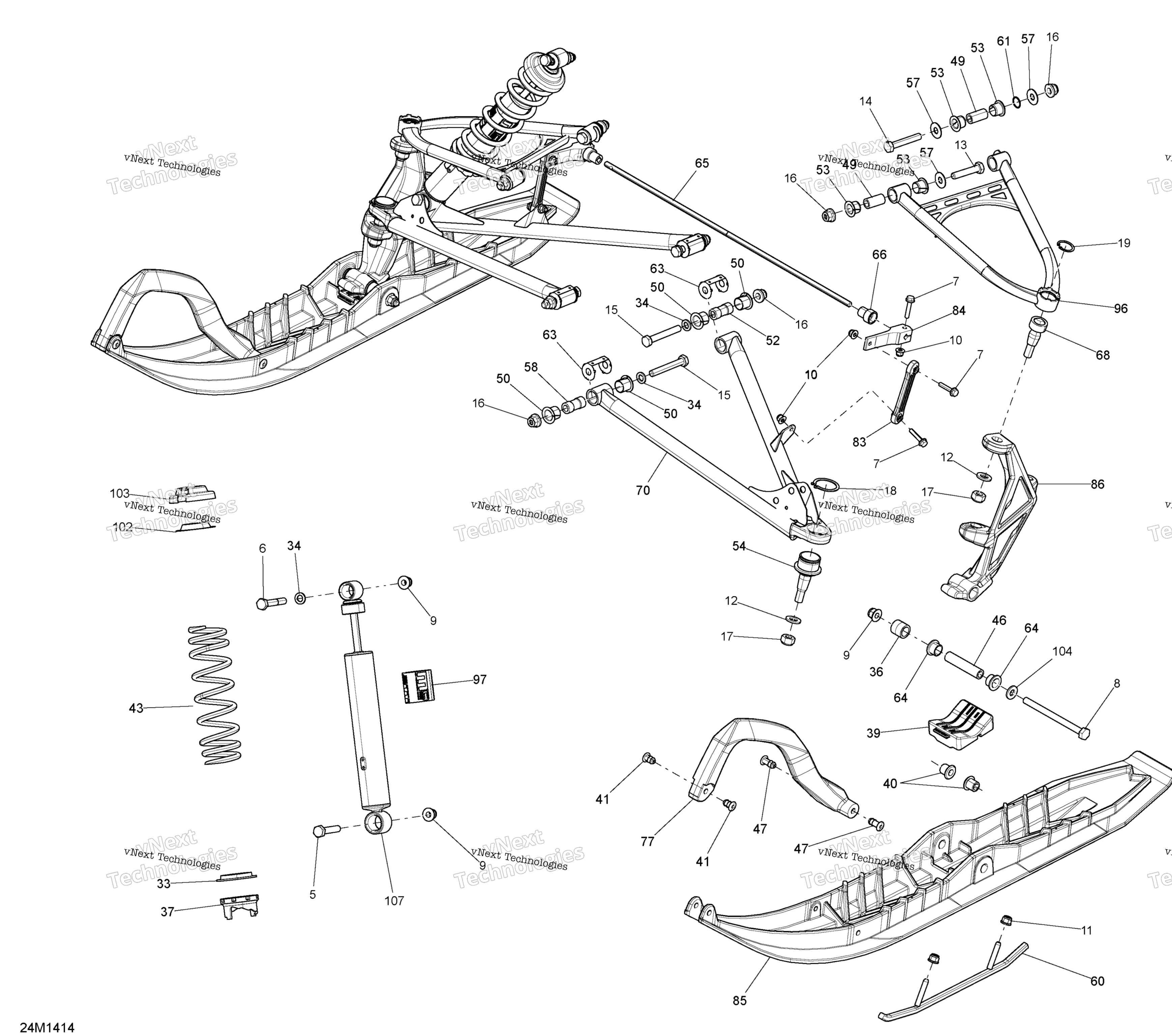 Передняя часть Suspension And Ski 800Rptek