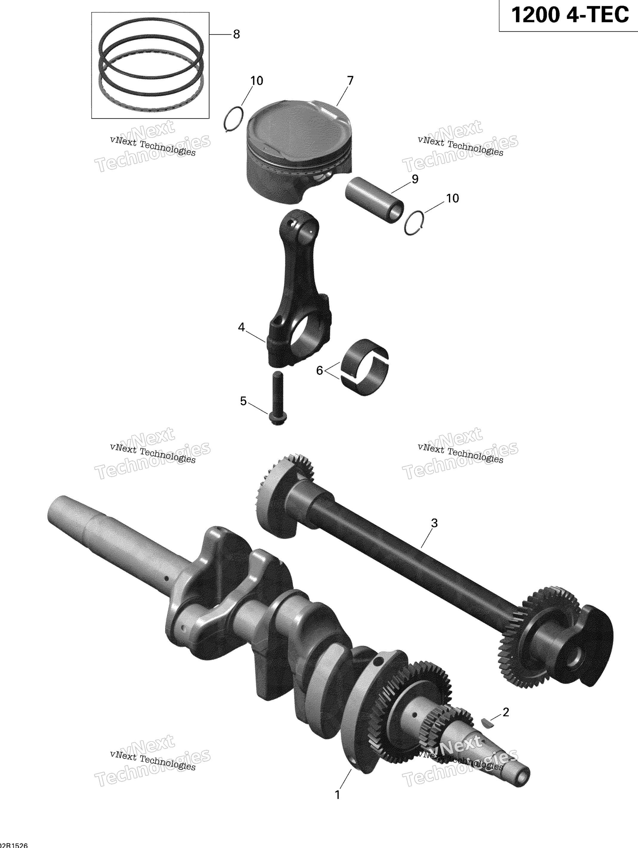 Crankshaft, Pistons и Balance Shaft