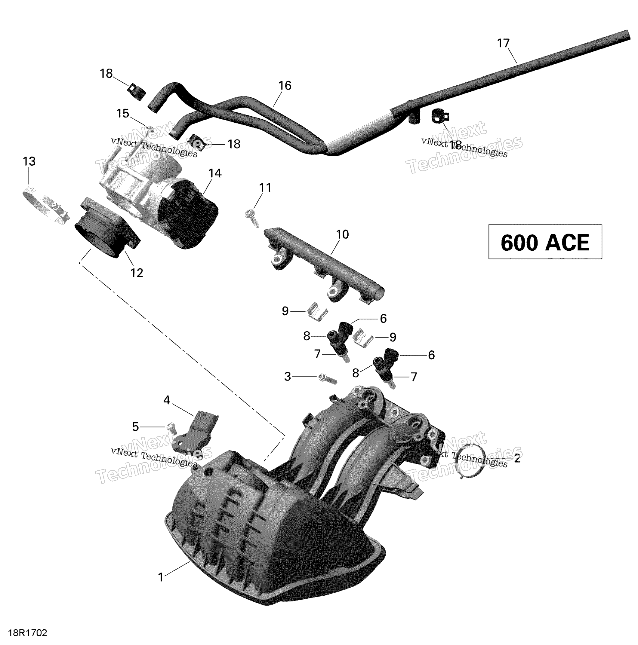 Воздушный впуск коллектор и Throttle кузов 600 Ace