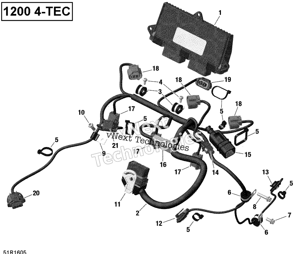 Двигатель Harness And Electronic Module - 1200Itc 4-Tec