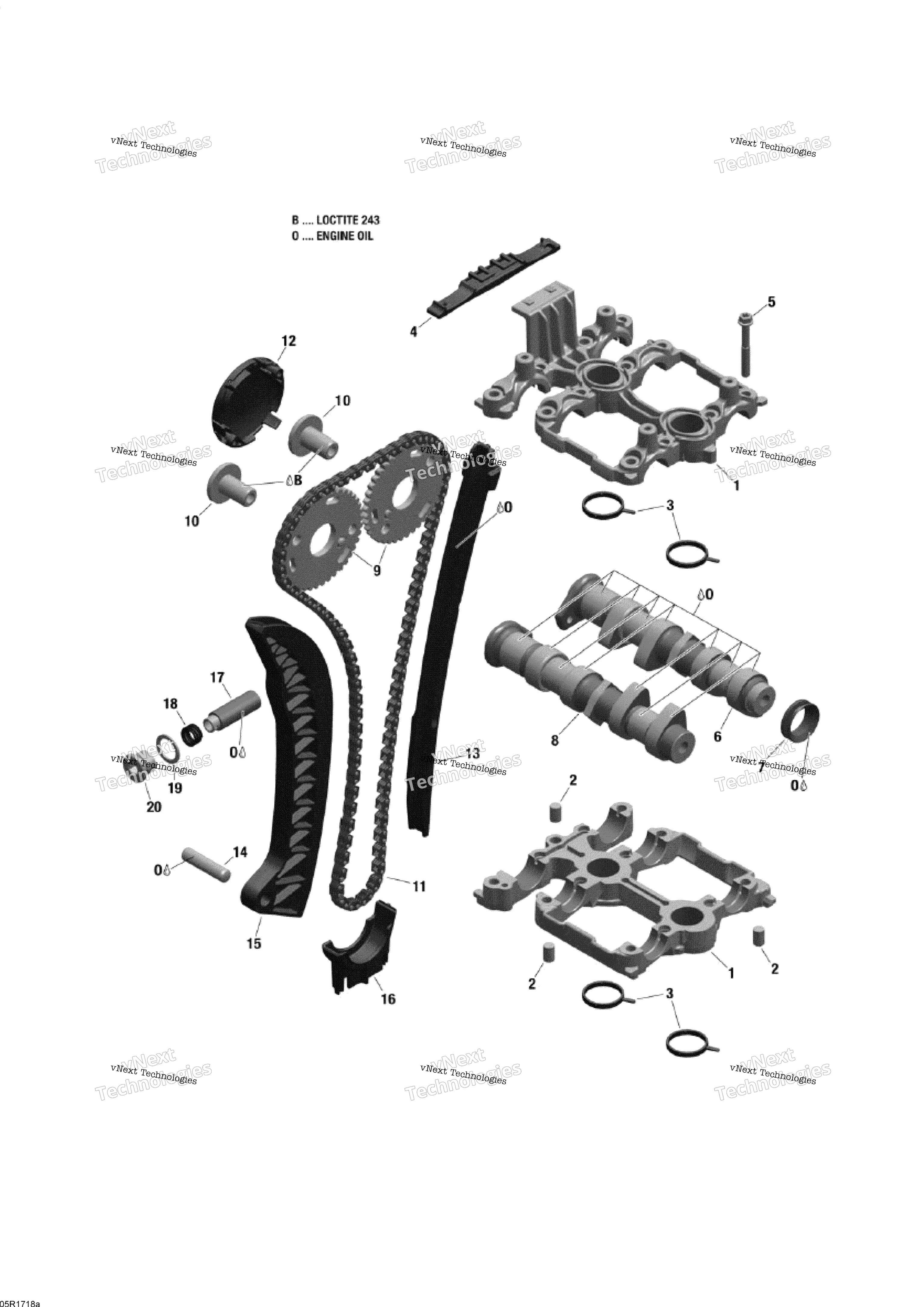 Camshafts и Timing цепь 600 Ace