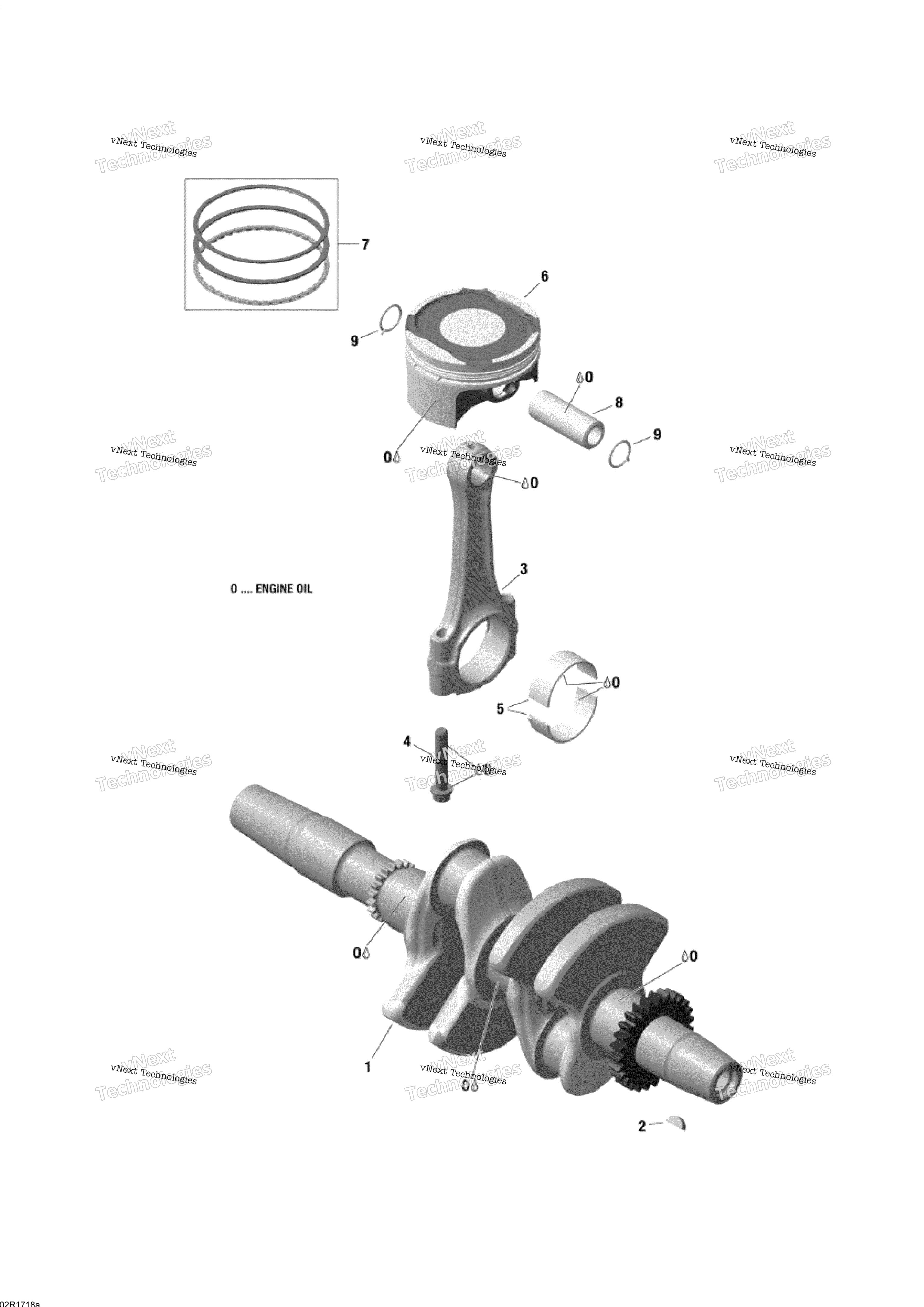 Crankshaft, Pistons и Balance Shaft 600 Ace