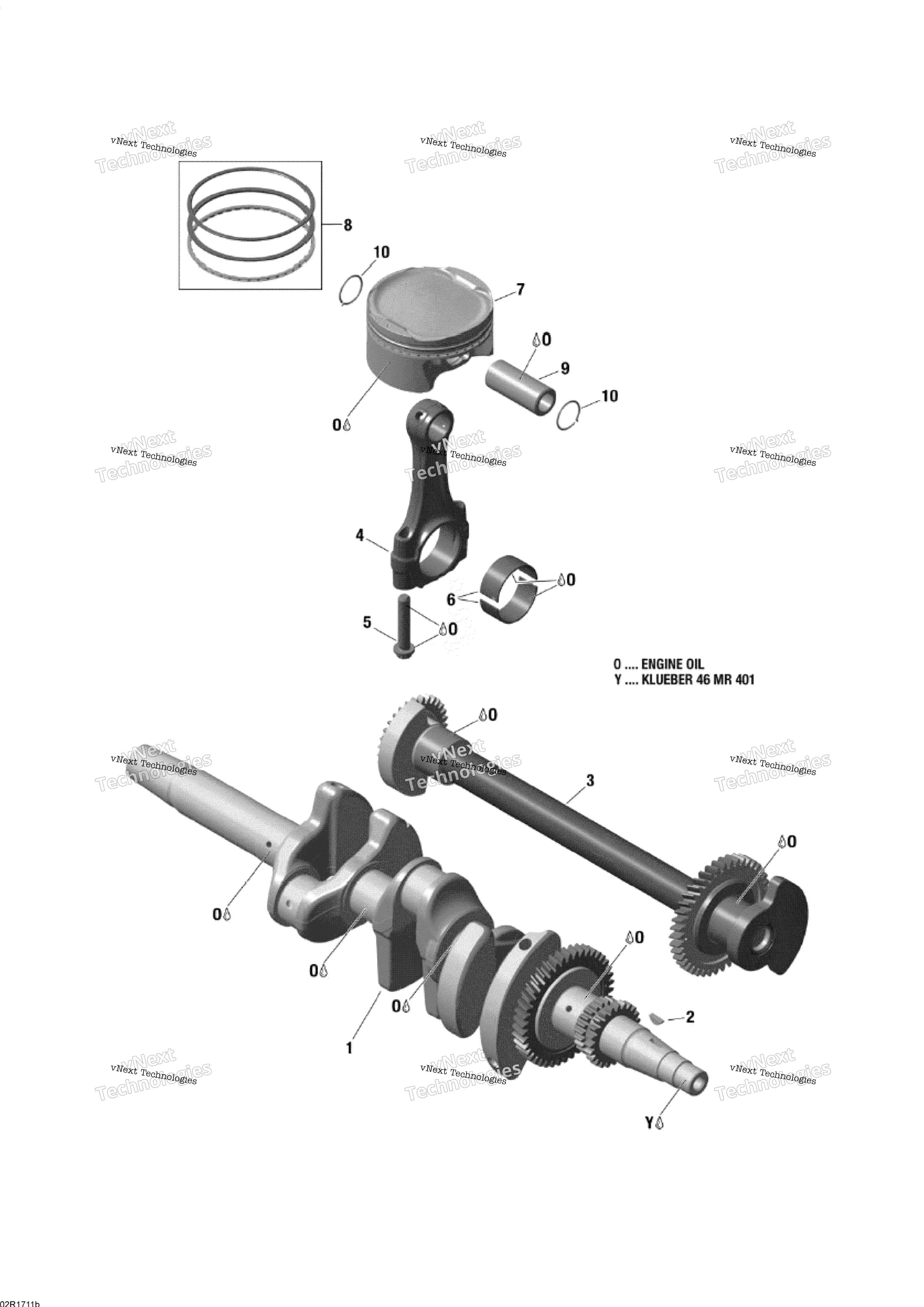 Crankshaft, Pistons и Balance Shaft 1200 4 Tec