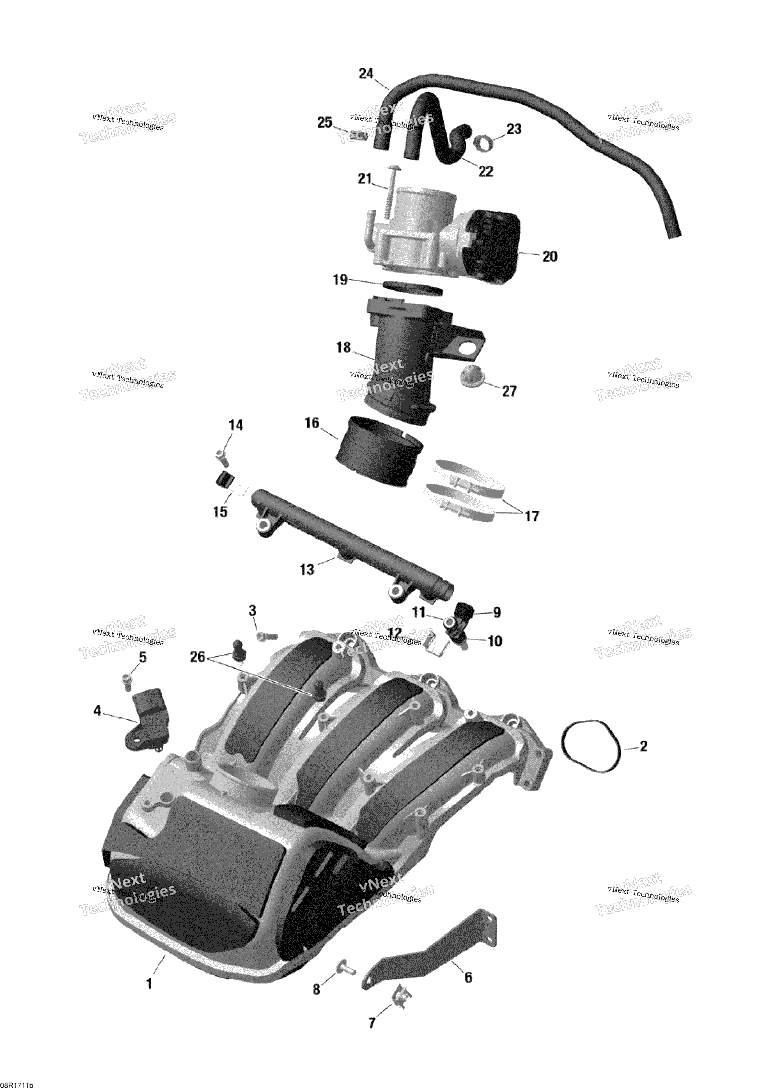 Воздушный впуск коллектор и Throttle кузов 1200 4 Tec