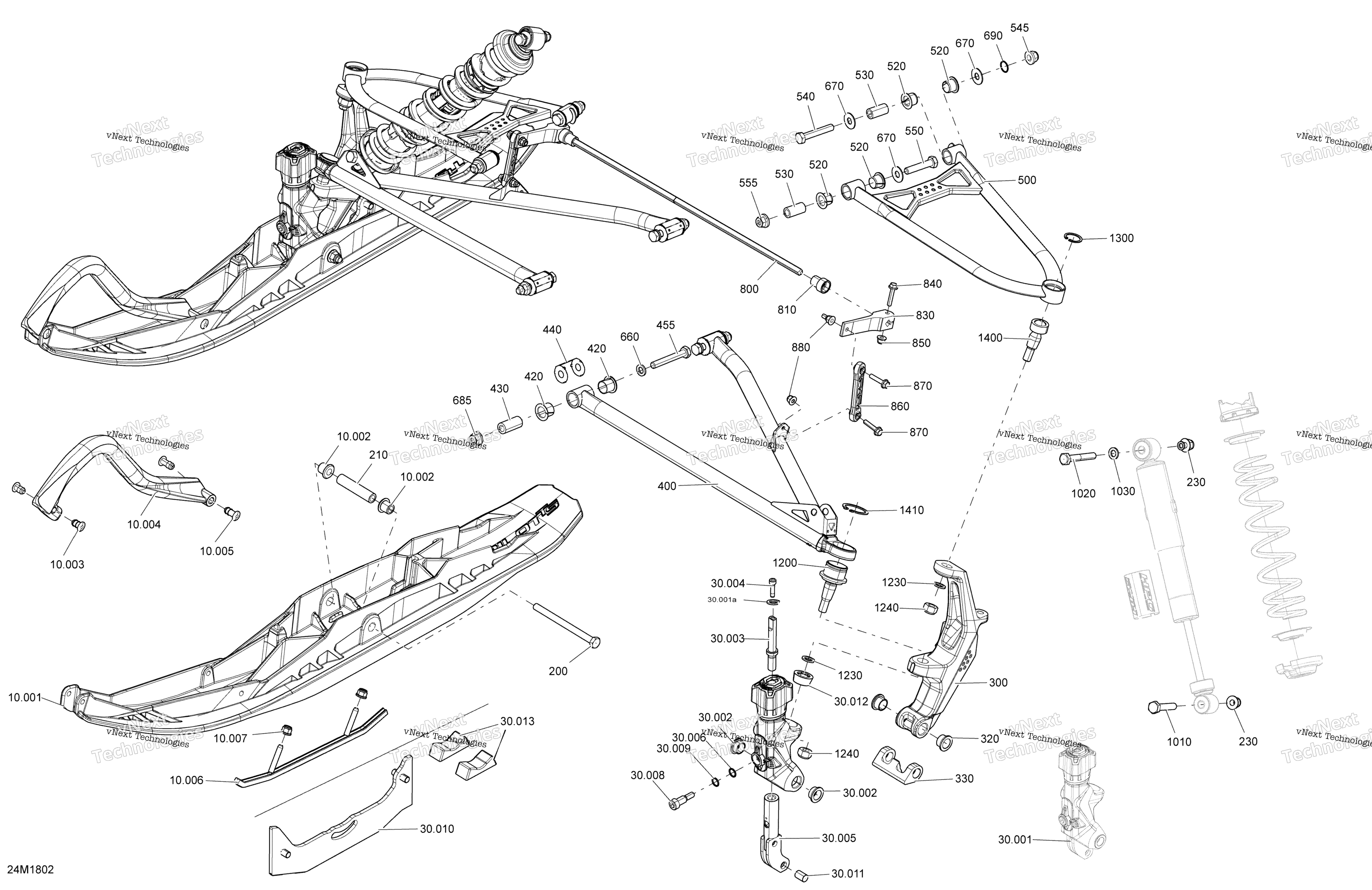 Передняя часть Suspension And Ski Renegade - Package Enduro