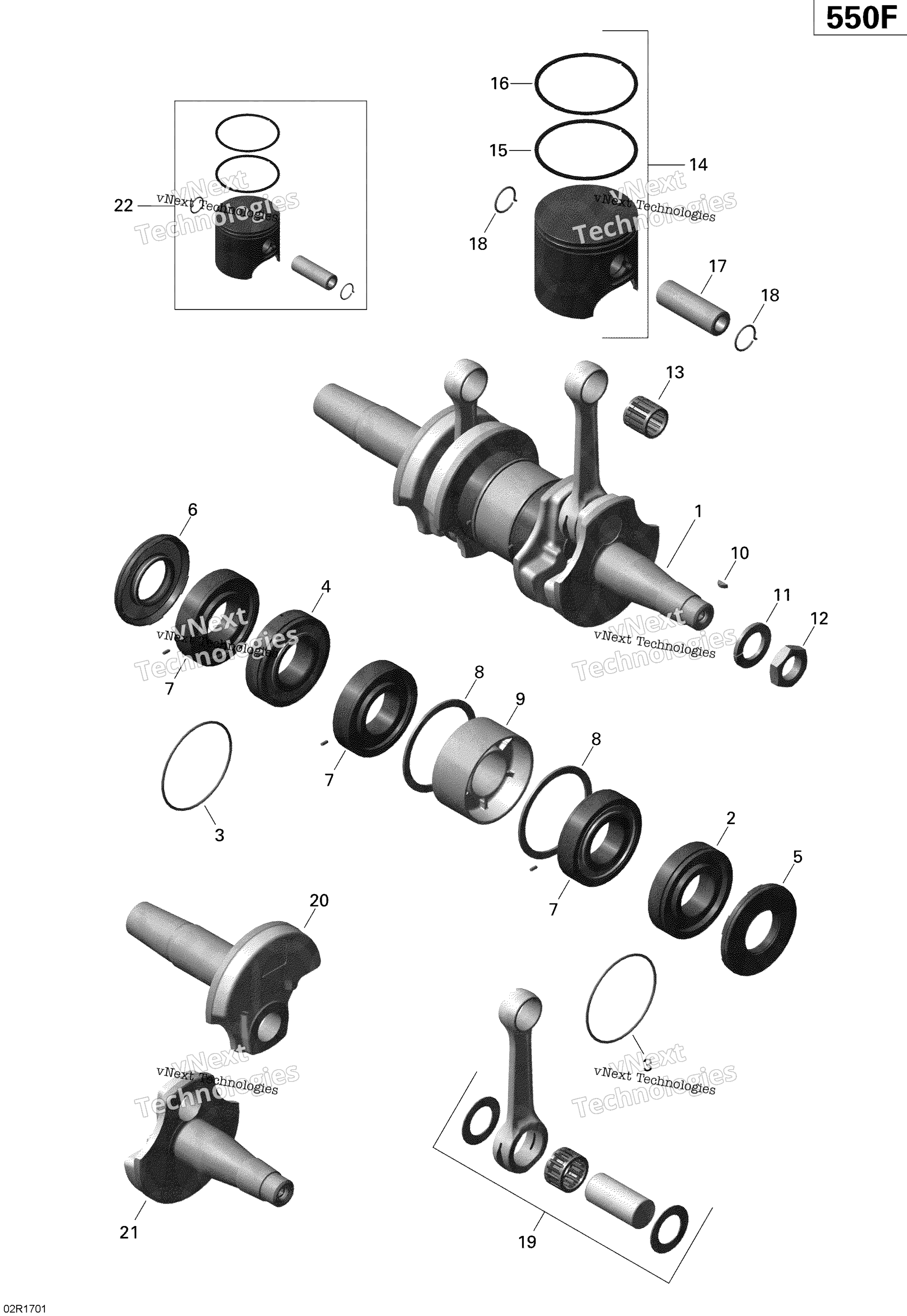 Коленчатый вал And Pistons - 550F