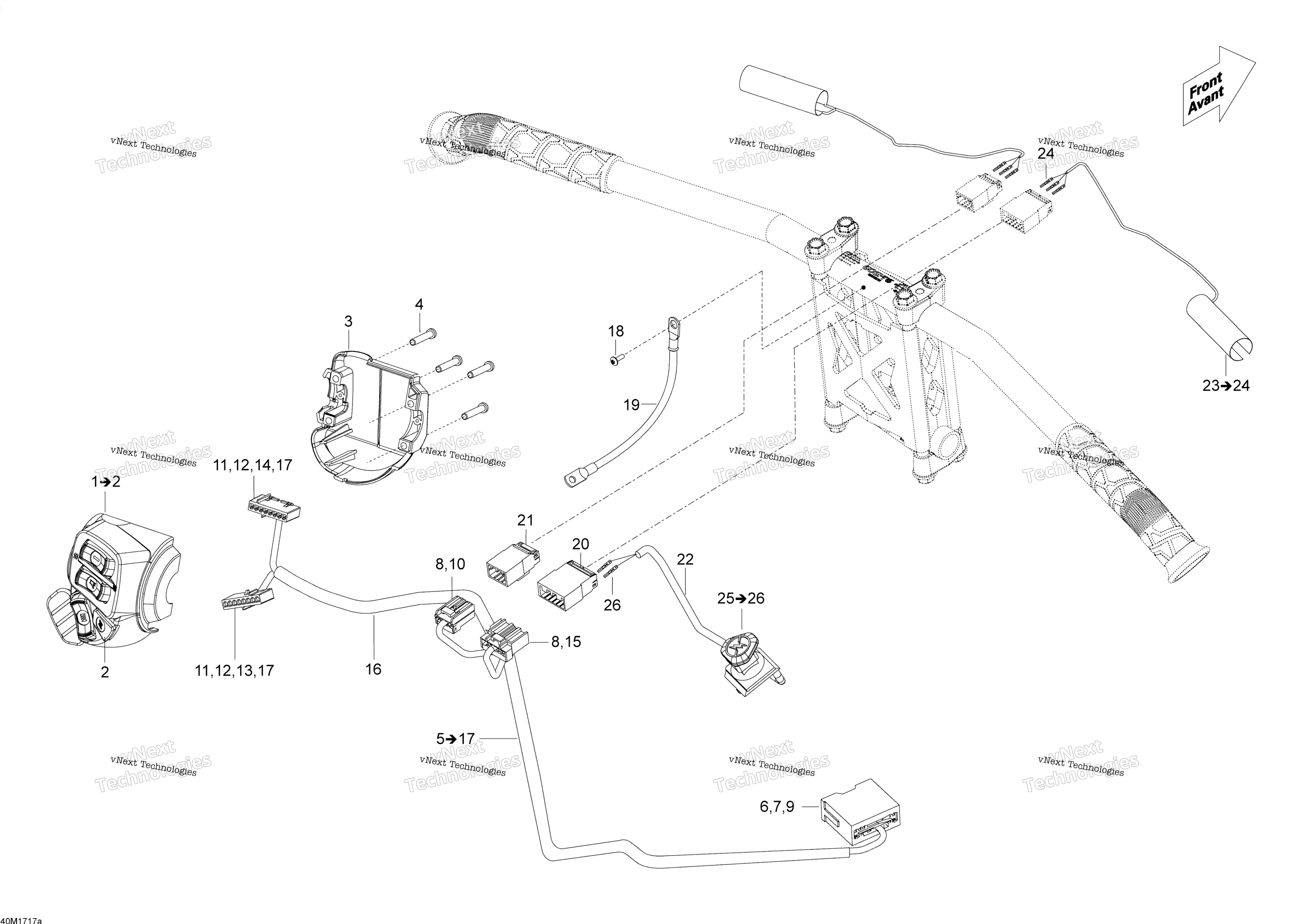 Рулевое управление Wiring Harness - 550F 2018