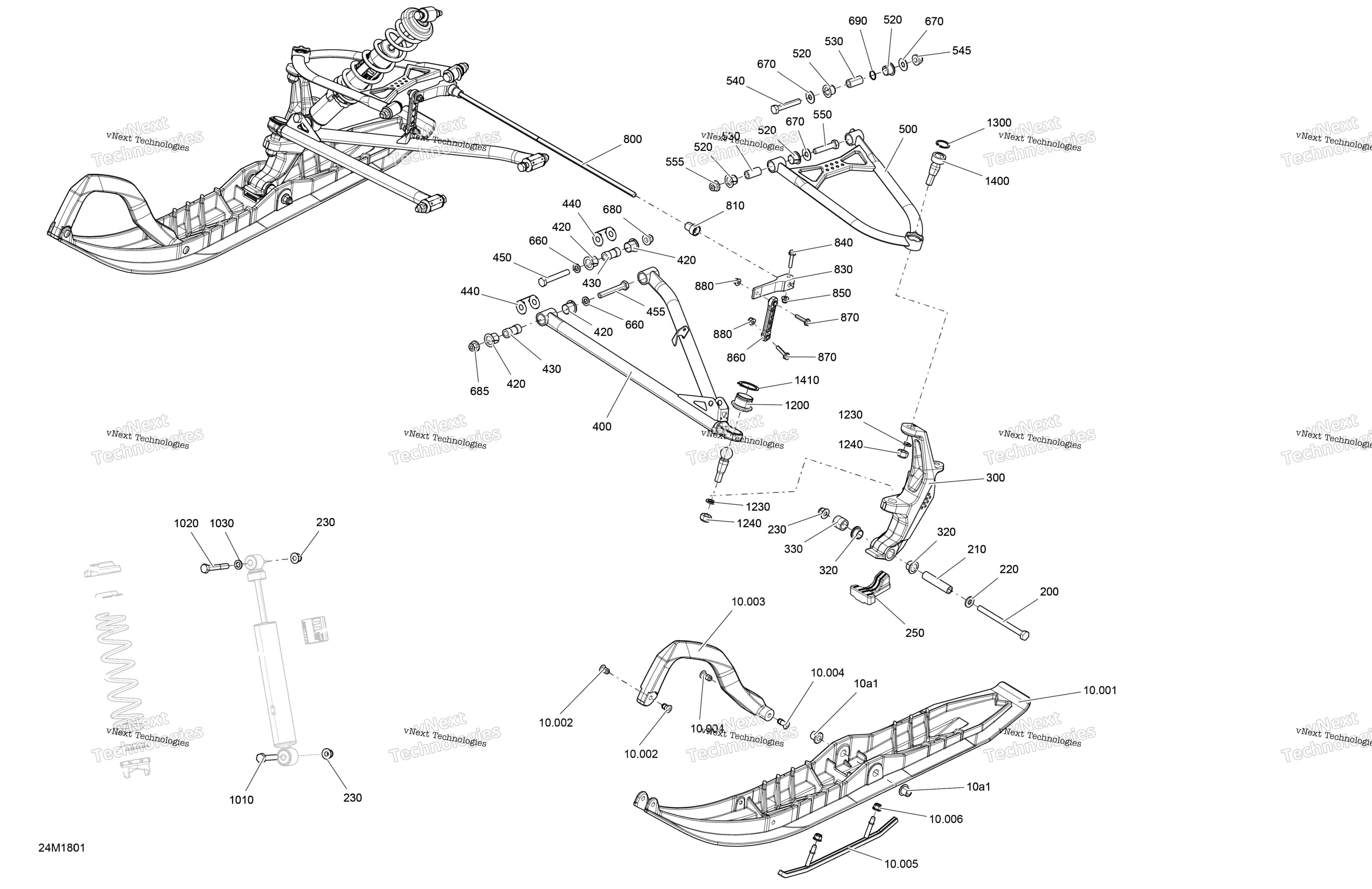 Передняя часть Suspension And Ski Summit - 600 Carb - Package Sport