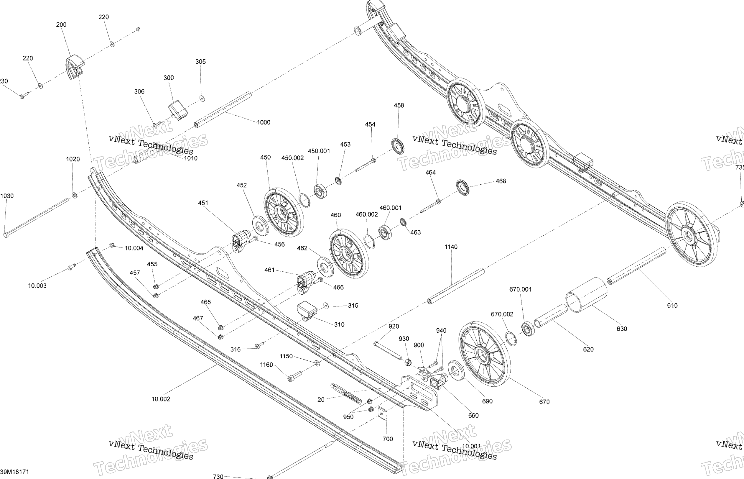Задняя часть Suspension Summit - 600 Carb - Package Sport - Inferior