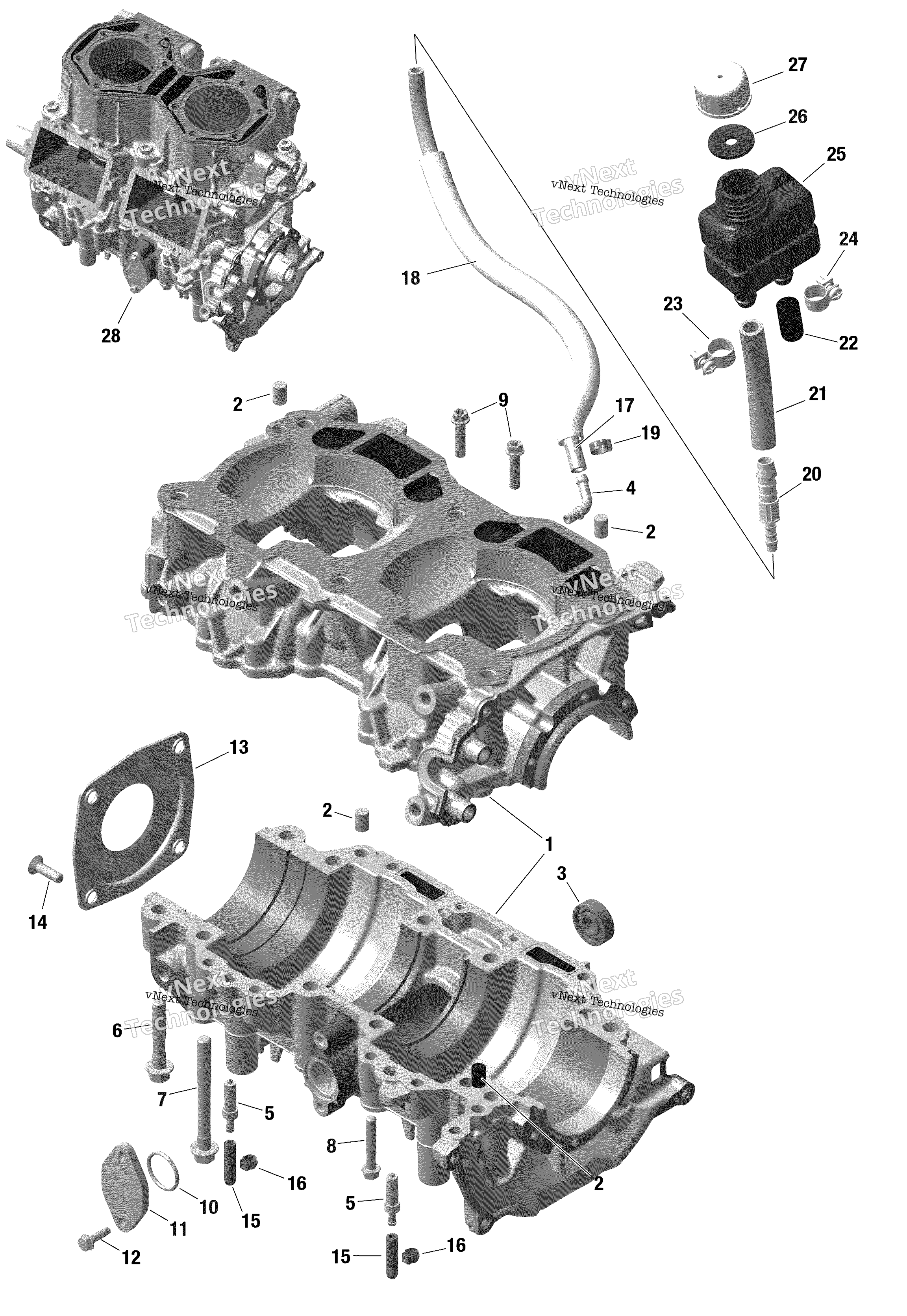 Двигатель - Crankcase - 598 Rs