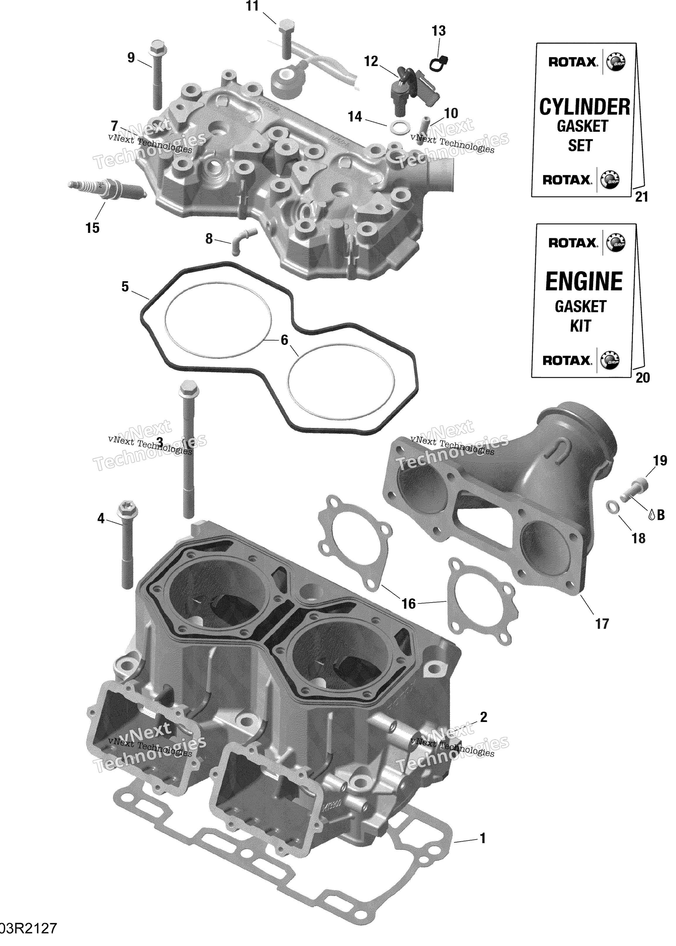 Rotax цилиндр и цилиндр головка Turbo