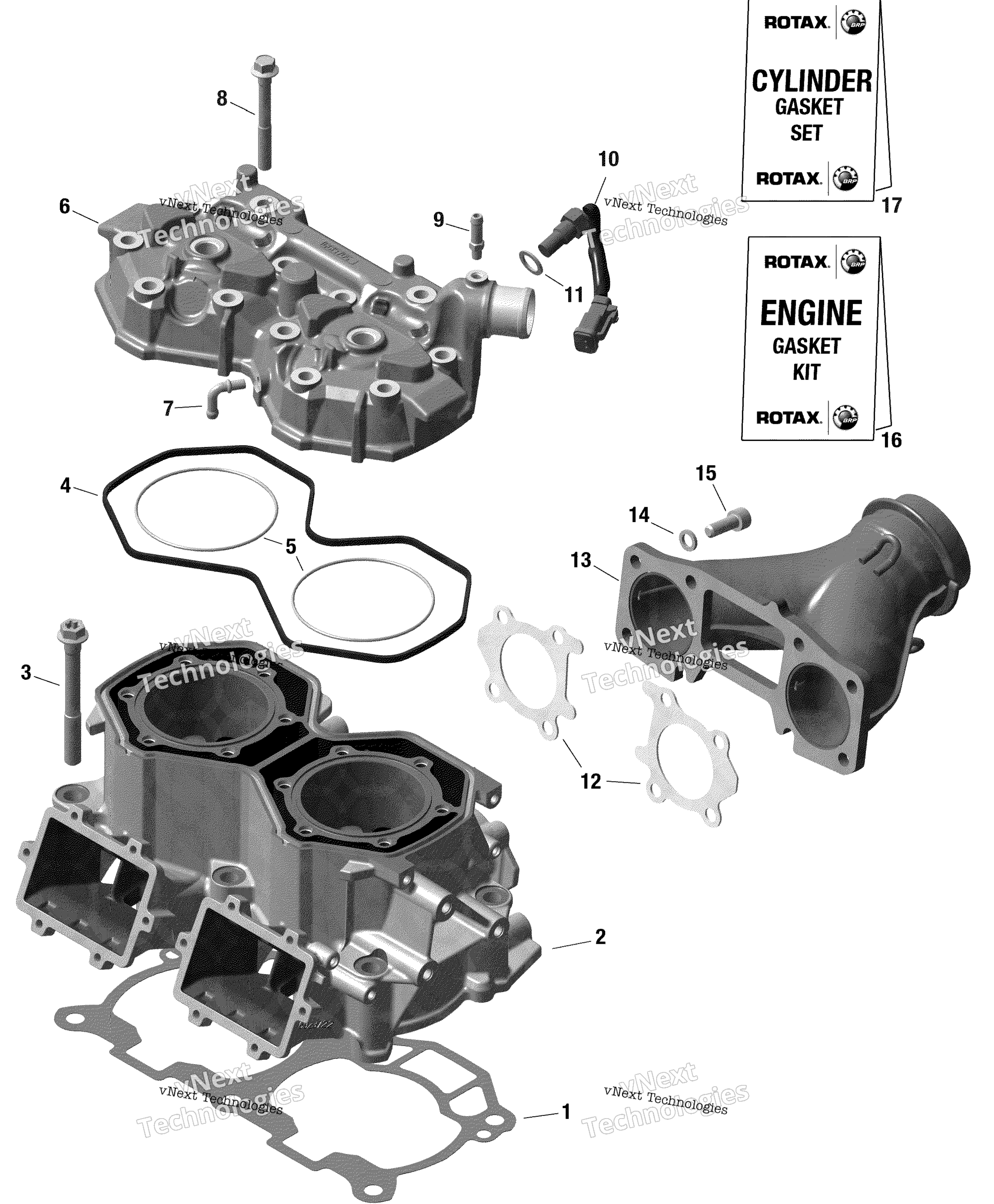 Rotax цилиндр и цилиндр головка