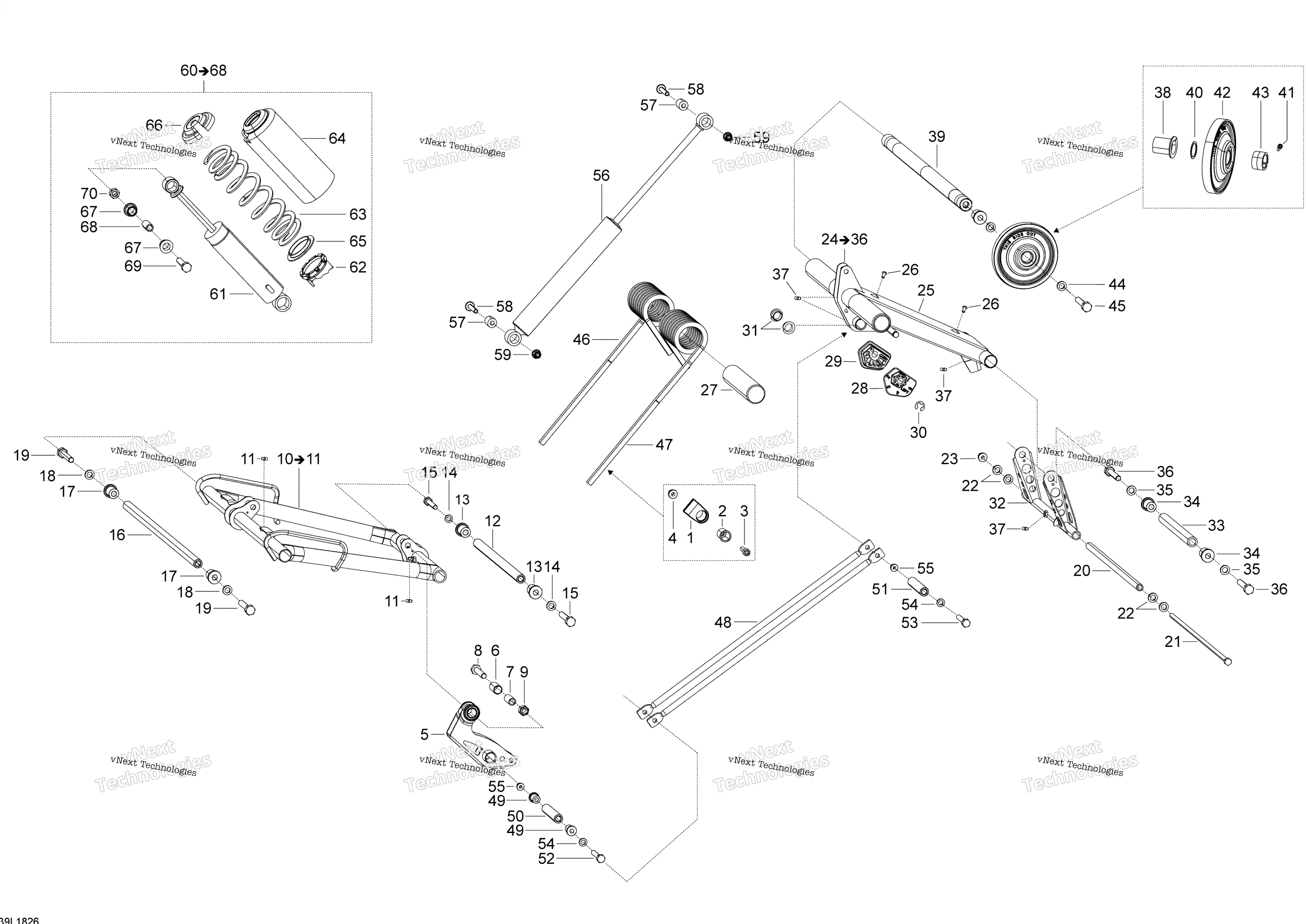 Задняя часть Suspension - Upper Section - Swt - Wt