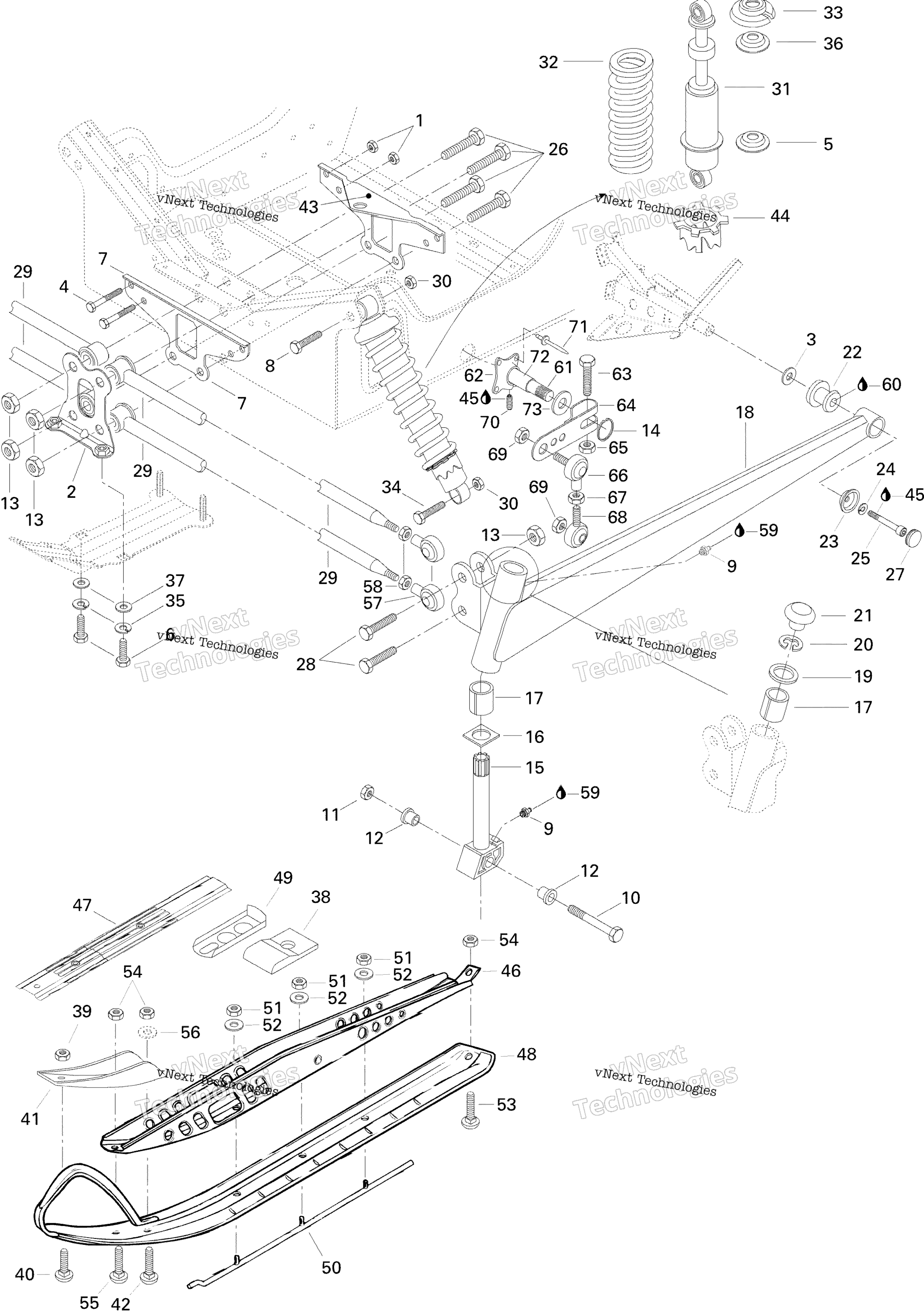 Передняя часть Suspension And Ski Form Iii